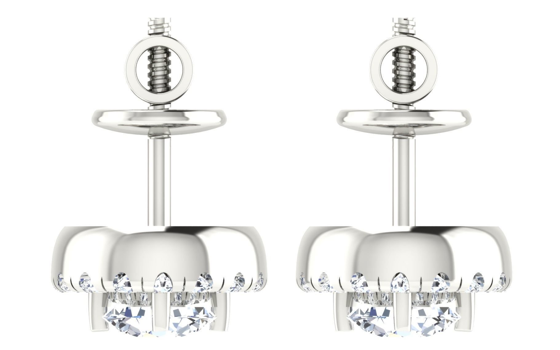 Solitaire pendant-earrings set 3dm stl render detail 3D print 3D print model_45