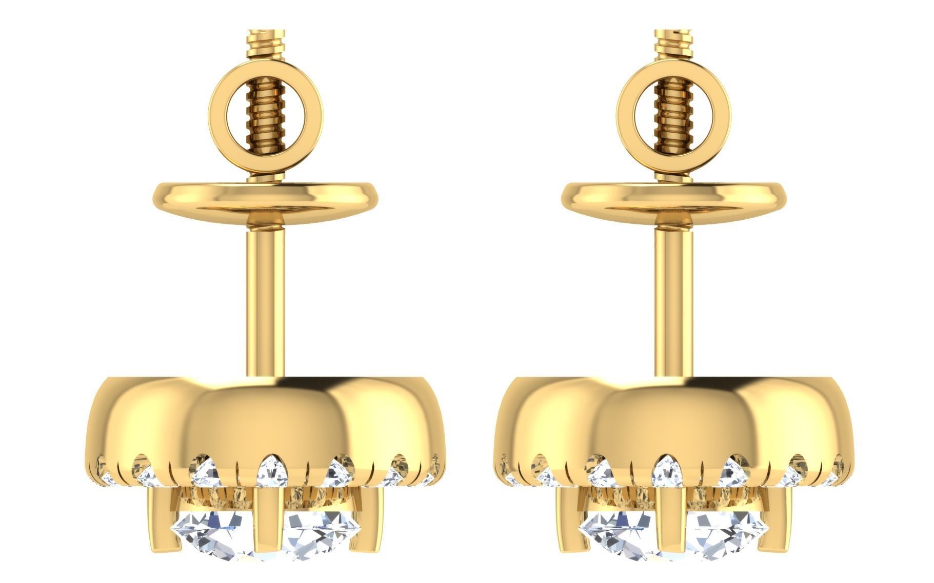 Solitaire pendant-earrings set 3dm stl render detail 3D print 3D print model_40