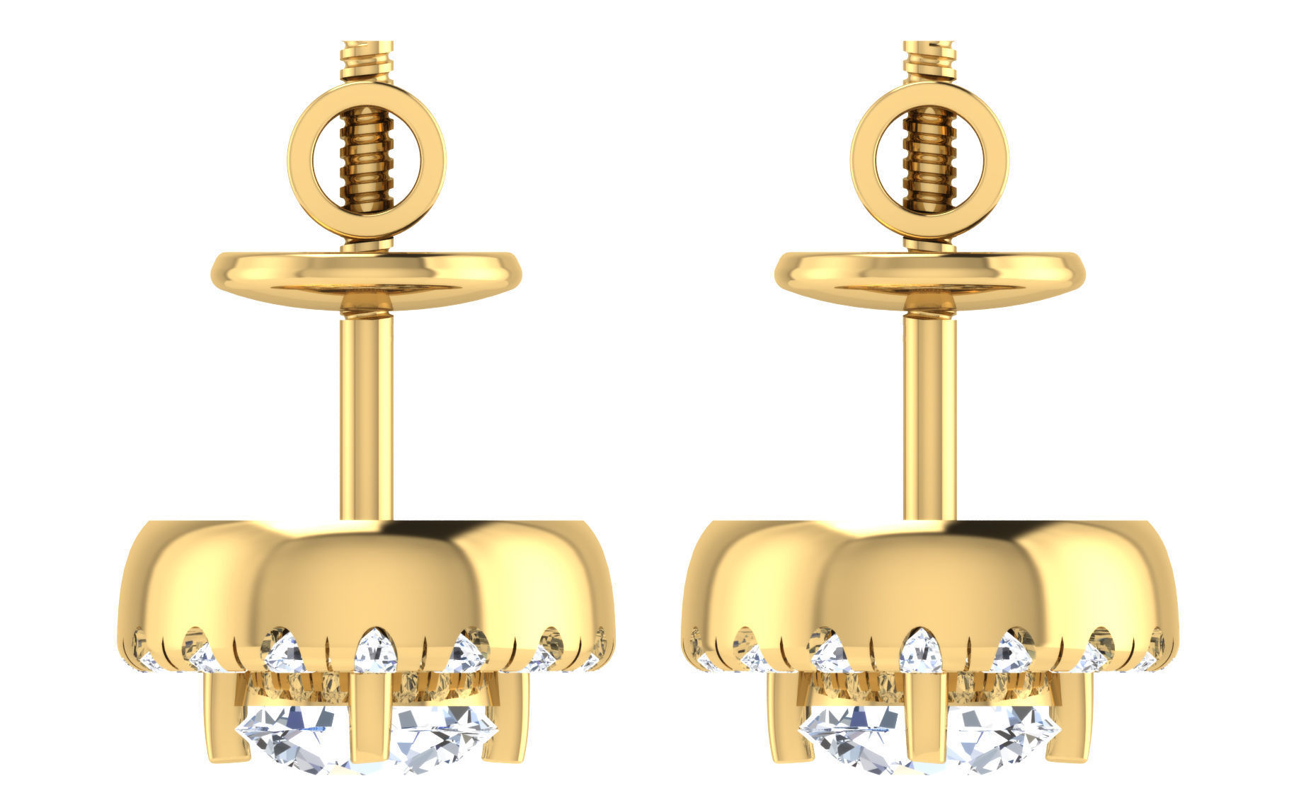 Solitaire pendant-earrings set 3dm stl render detail 3D print 3D print model_18