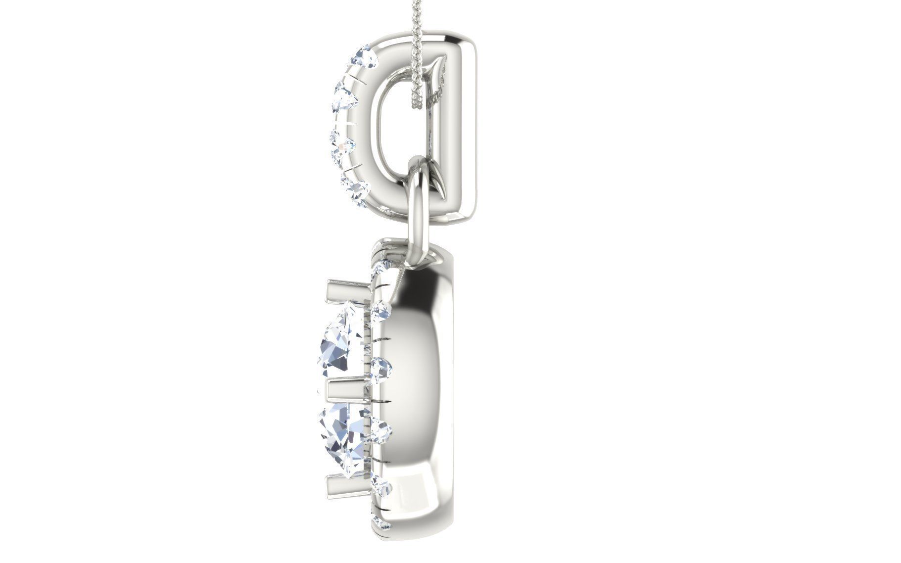 Solitaire pendant-earrings set 3dm stl render detail 3D print 3D print model_1