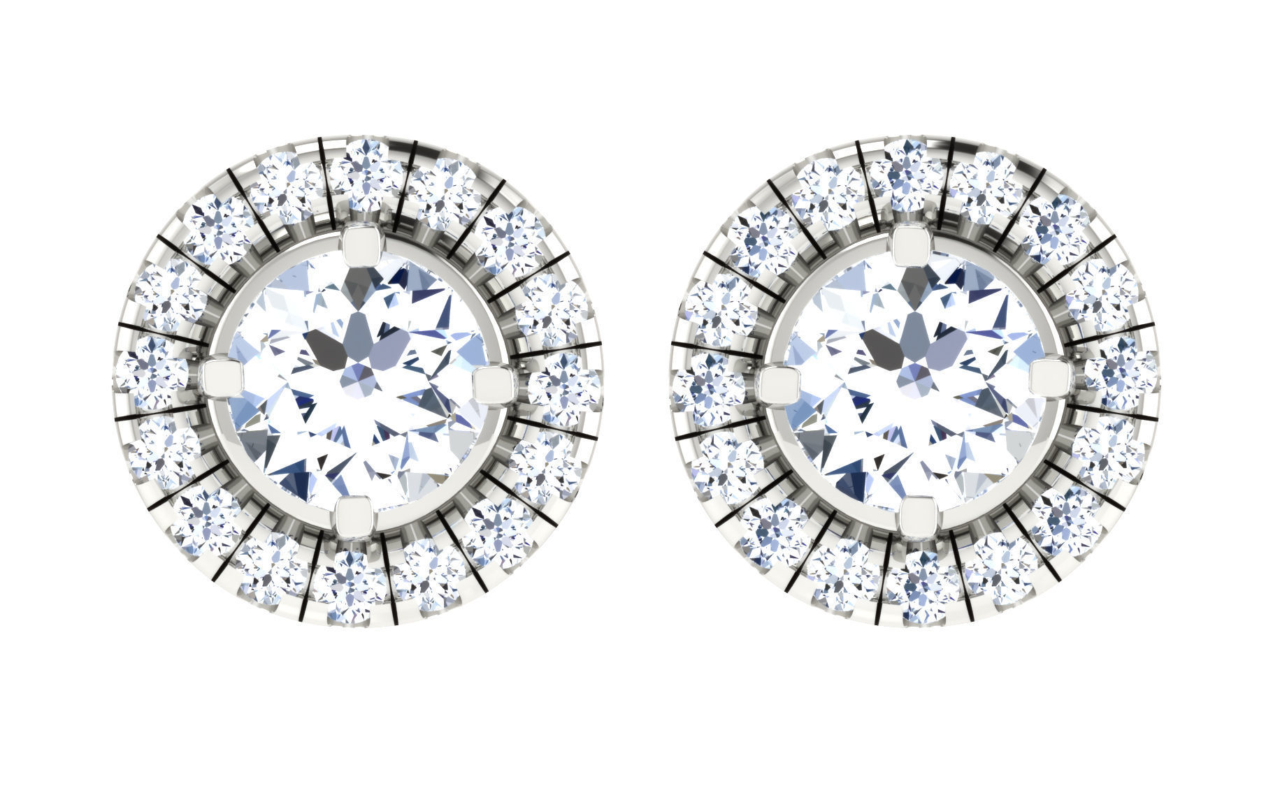 Solitaire pendant-earrings set 3dm stl render detail 3D print 3D print model_35