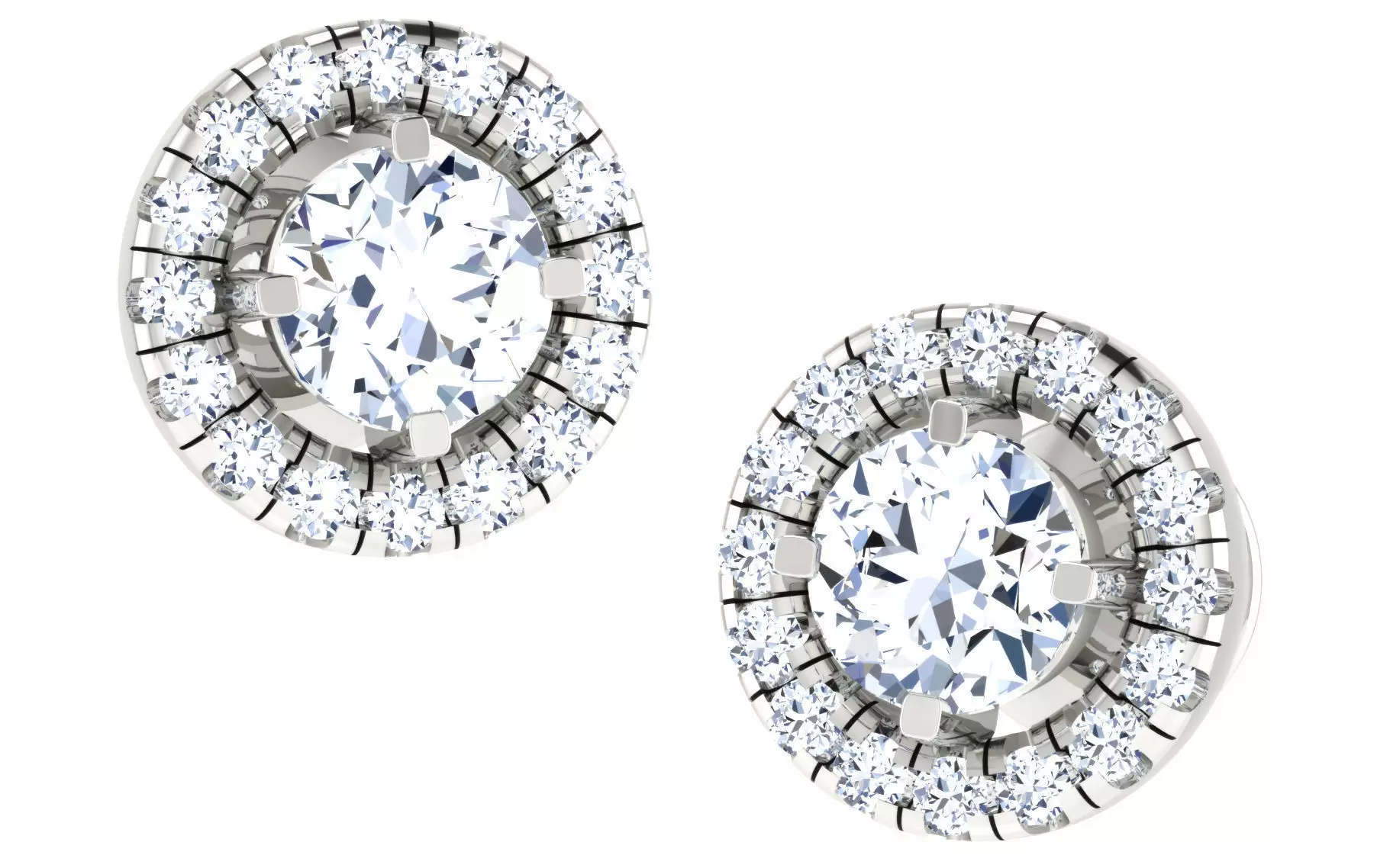 Solitaire pendant-earrings set 3dm stl render detail 3D print 3D print model_0