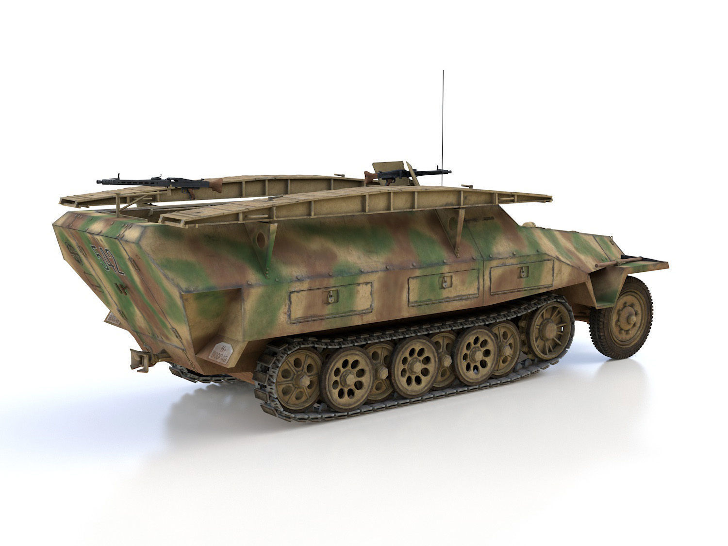 SDKFZ 251 Ausf D - Assault Engineer Vehicle - 542 3D model_7