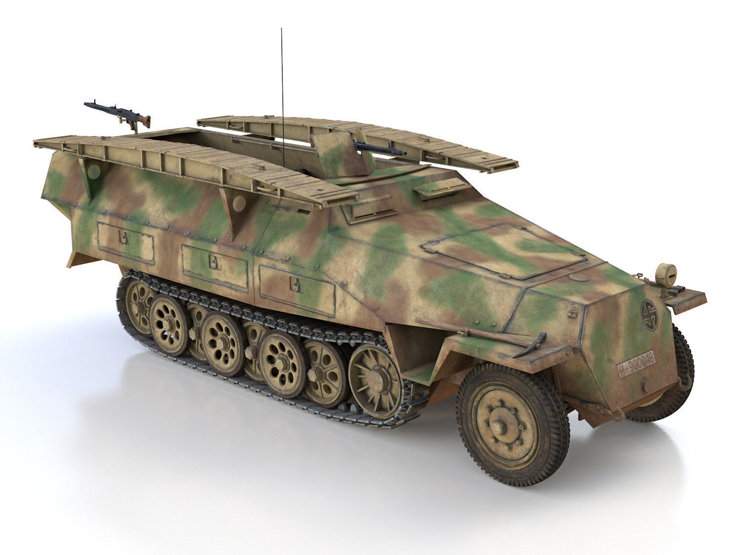 SDKFZ 251 Ausf D - Assault Engineer Vehicle - 542 3D model_9