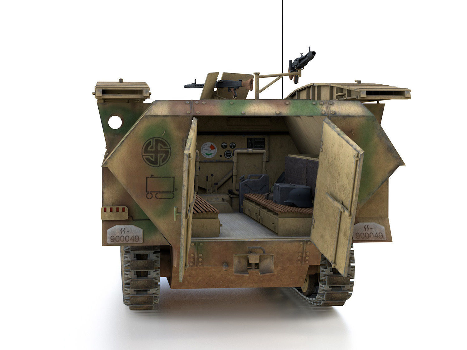 SDKFZ 251 Ausf D - Assault Engineer Vehicle - 542 3D model_6