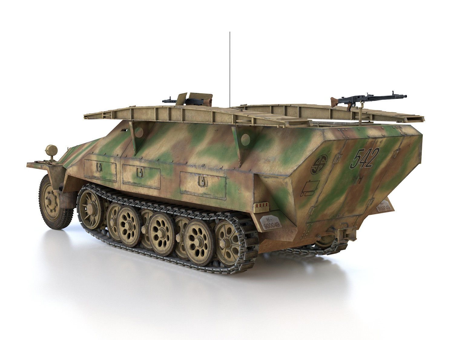 SDKFZ 251 Ausf D - Assault Engineer Vehicle - 542 3D model_4