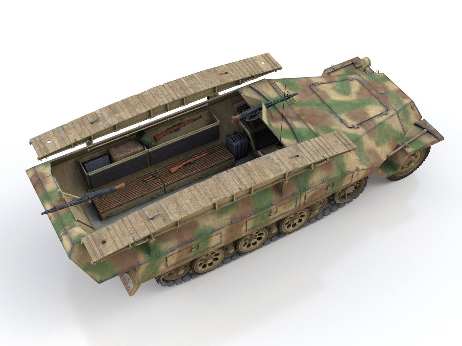 SDKFZ 251 Ausf D - Assault Engineer Vehicle - 542 3D model_8