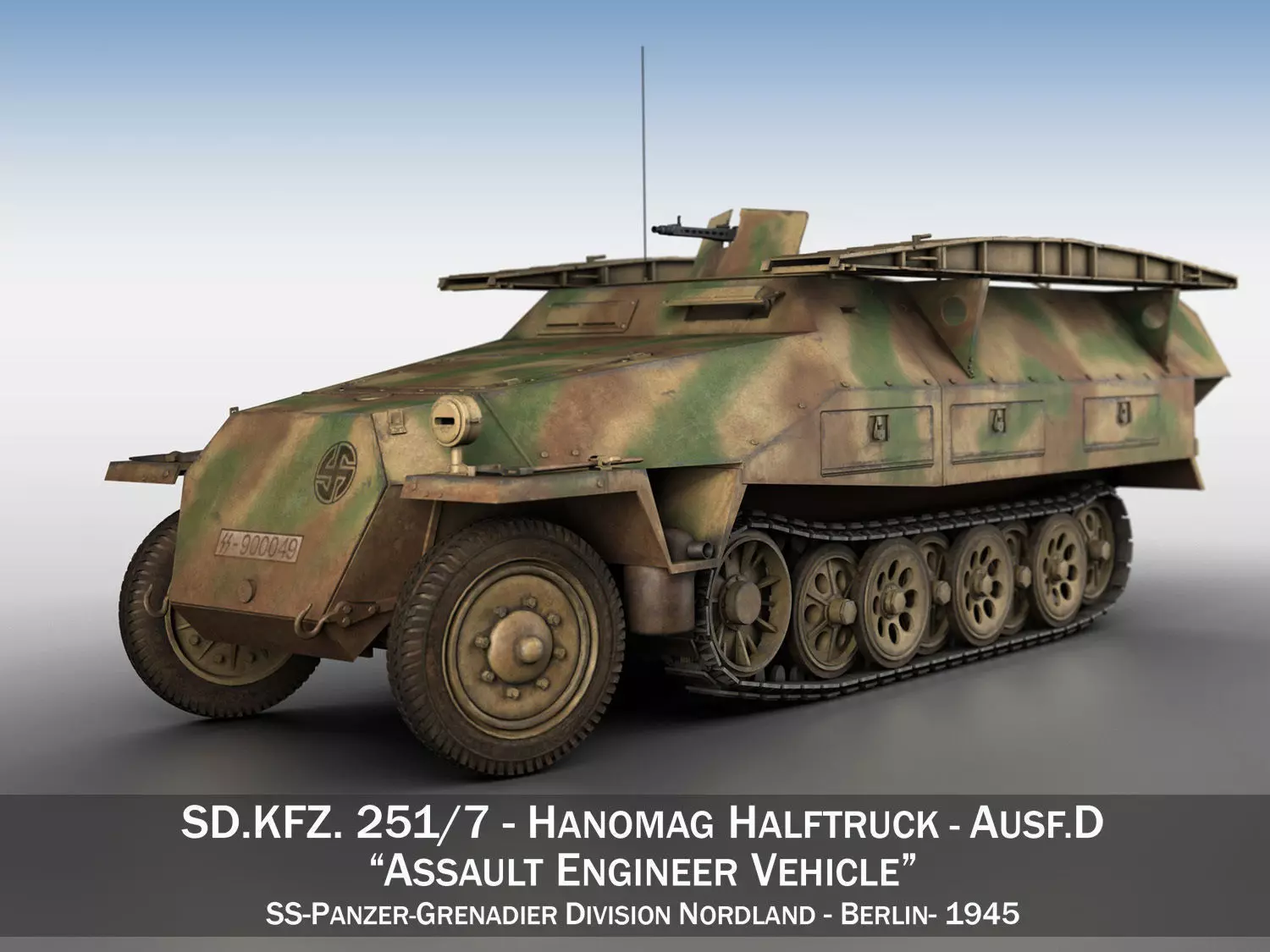 SDKFZ 251 Ausf D - Assault Engineer Vehicle - 542 3D model_0
