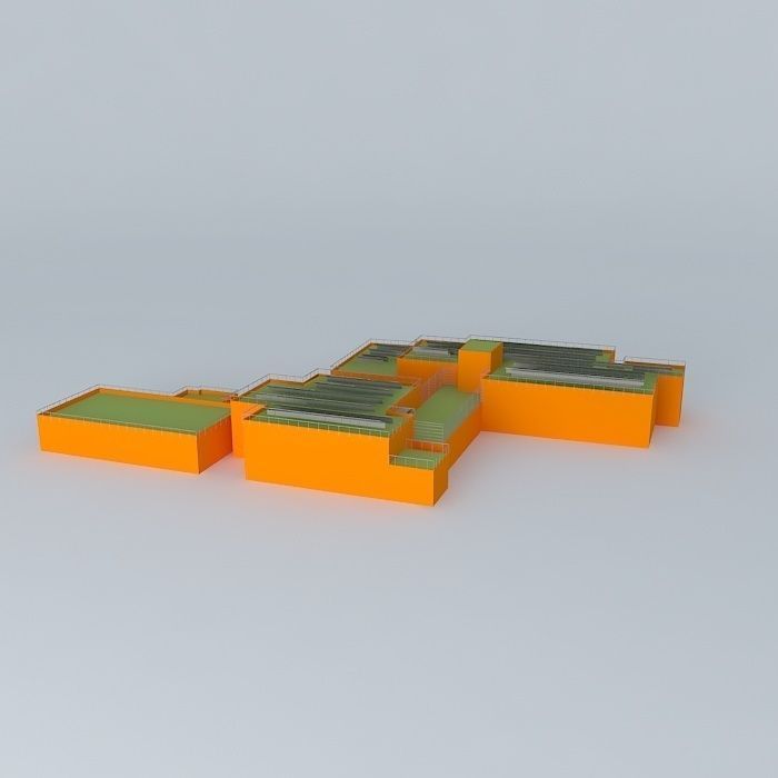 Jerusalem orange building Free 3D model_1