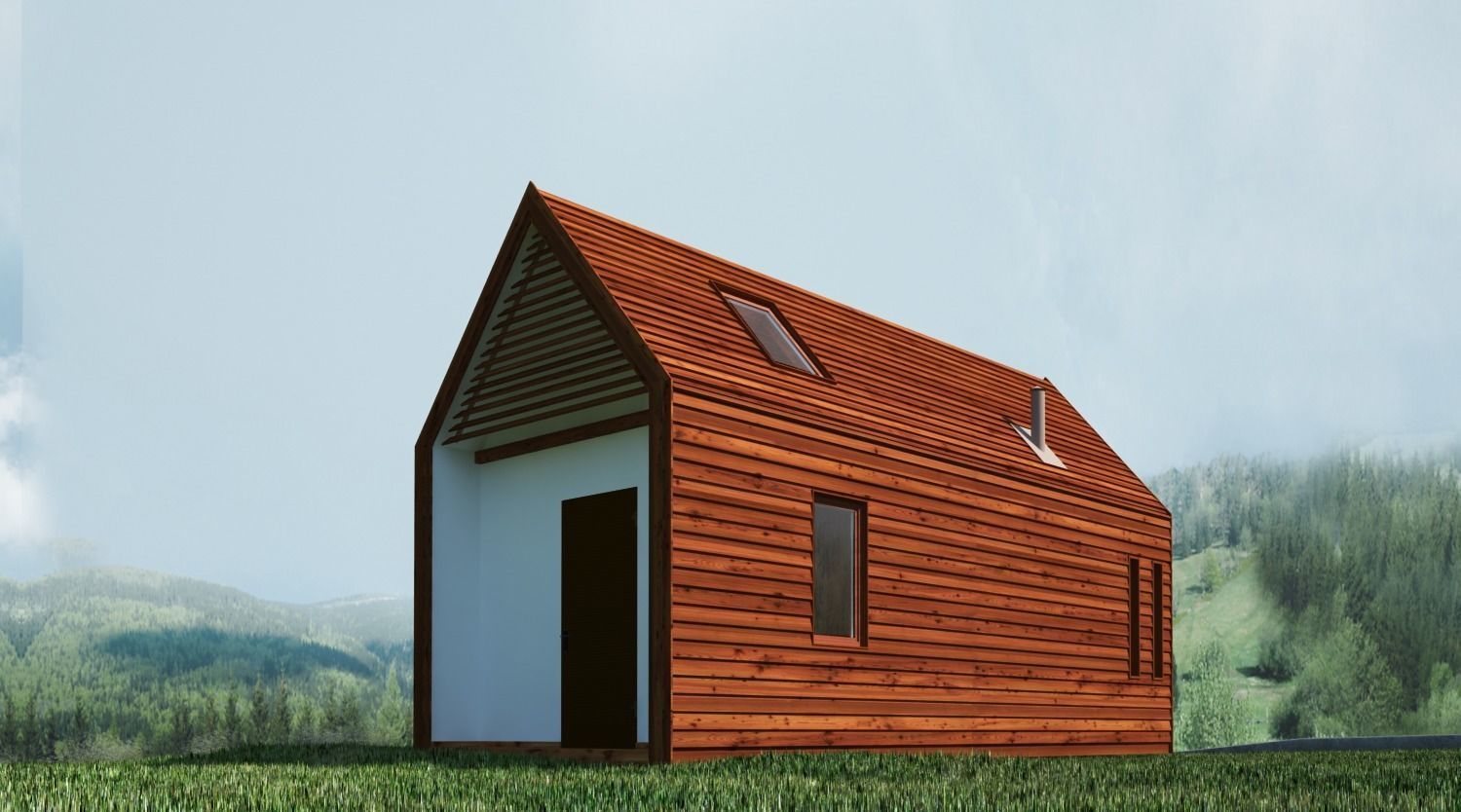 Modular private house 3D model_1