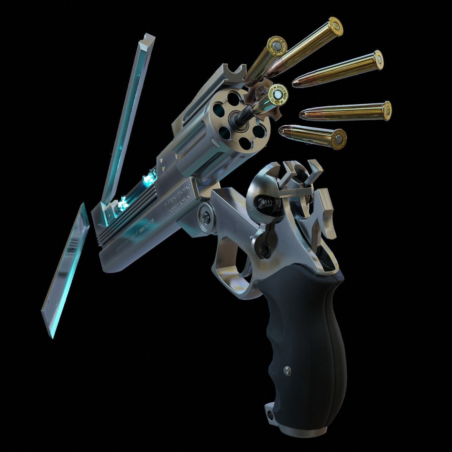 AGL Arms 45 Long Colt Low-poly 3D model_6