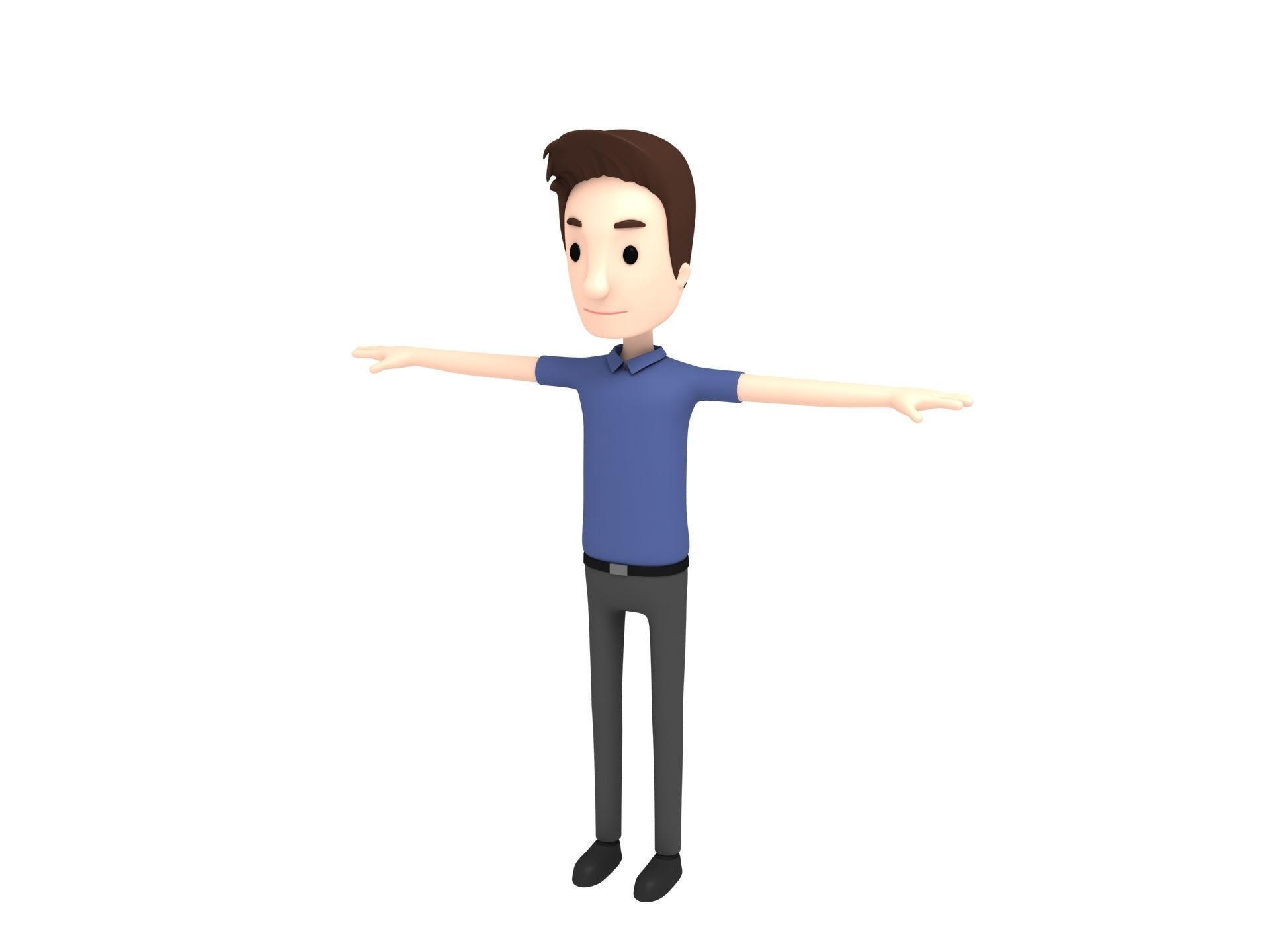 Cartoon Man Character Pack2 3D model_9