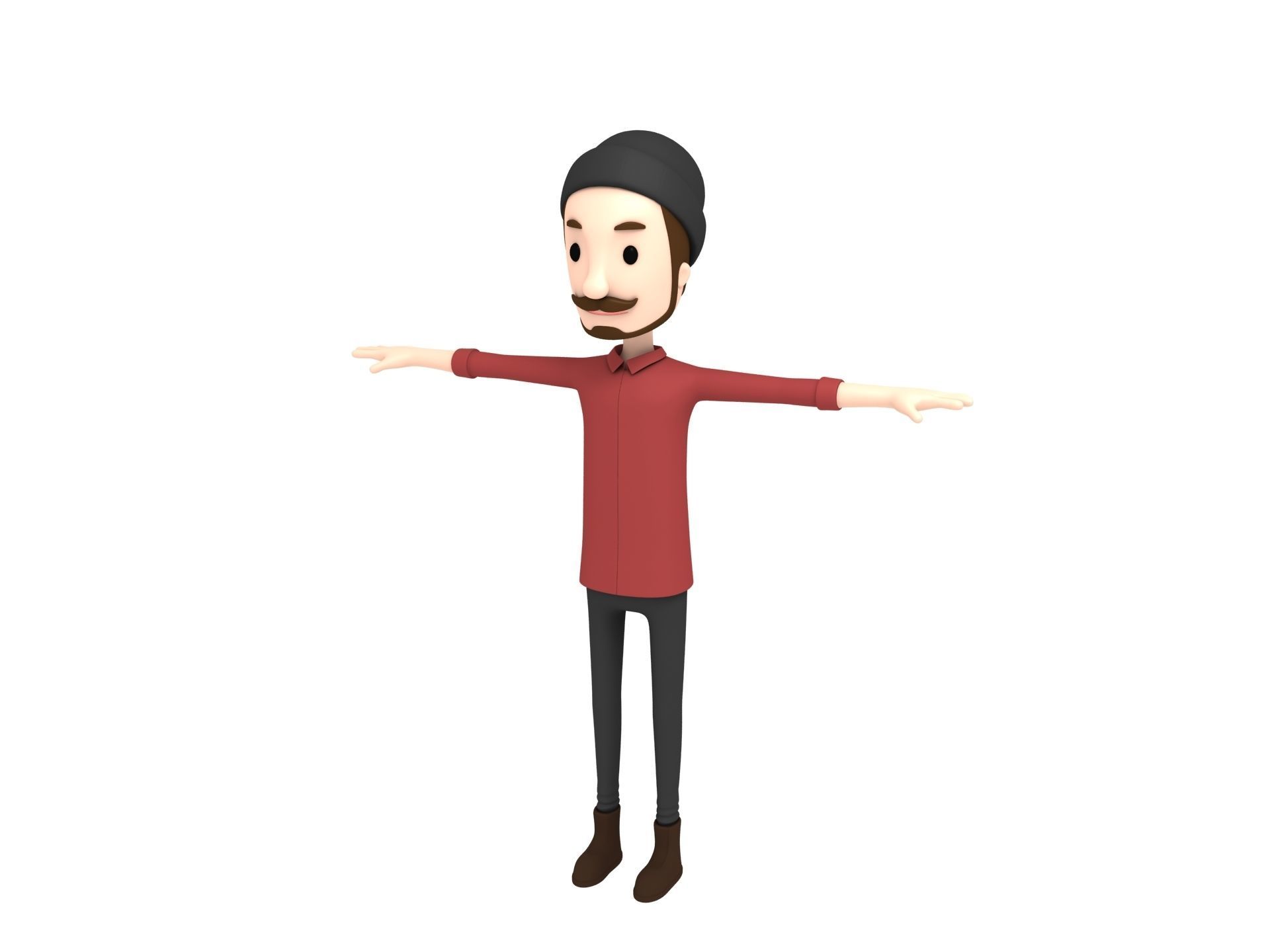 Cartoon Man Character Pack2 3D model_16