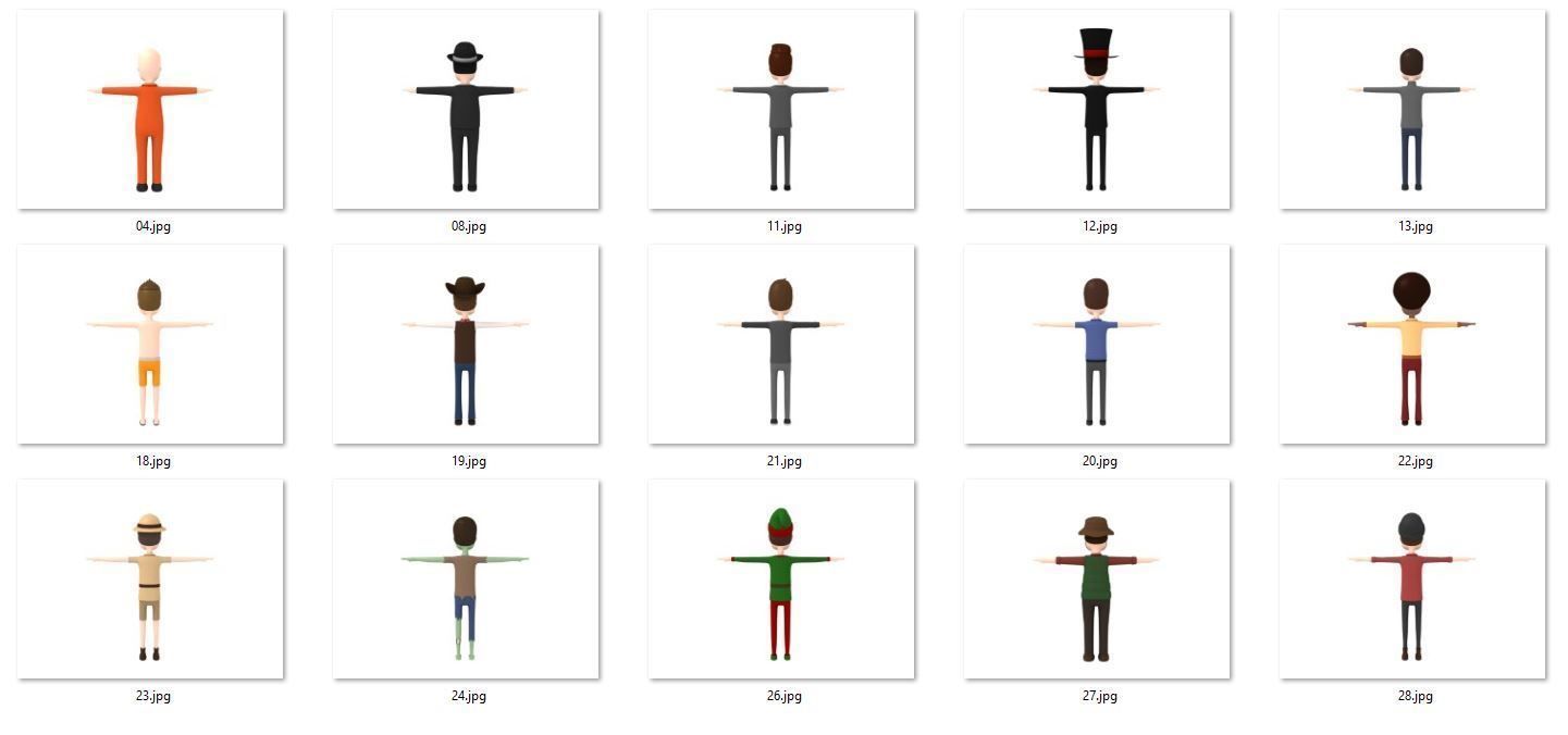 Cartoon Man Character Pack2 3D model_18