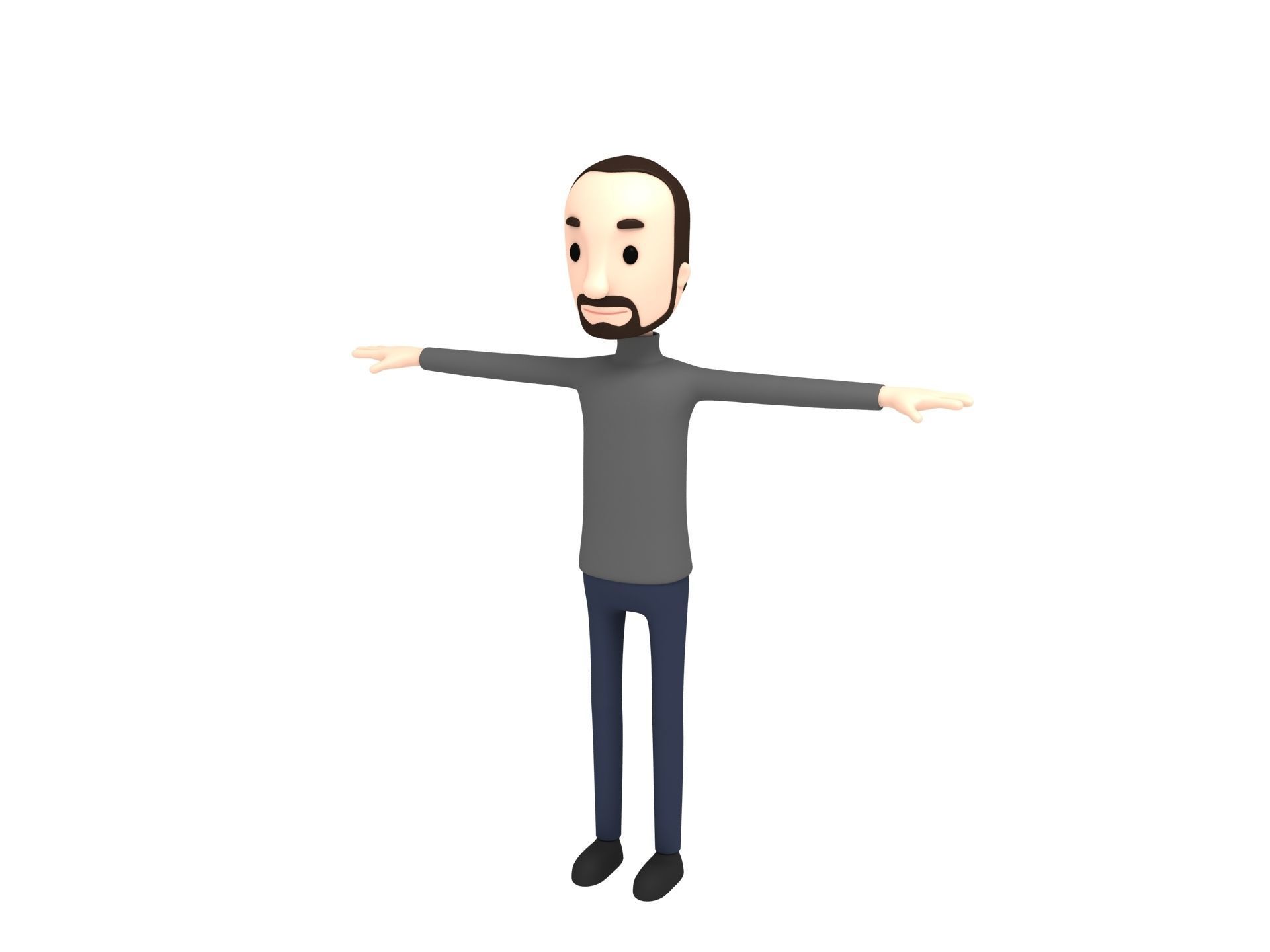 Cartoon Man Character Pack2 3D model_6