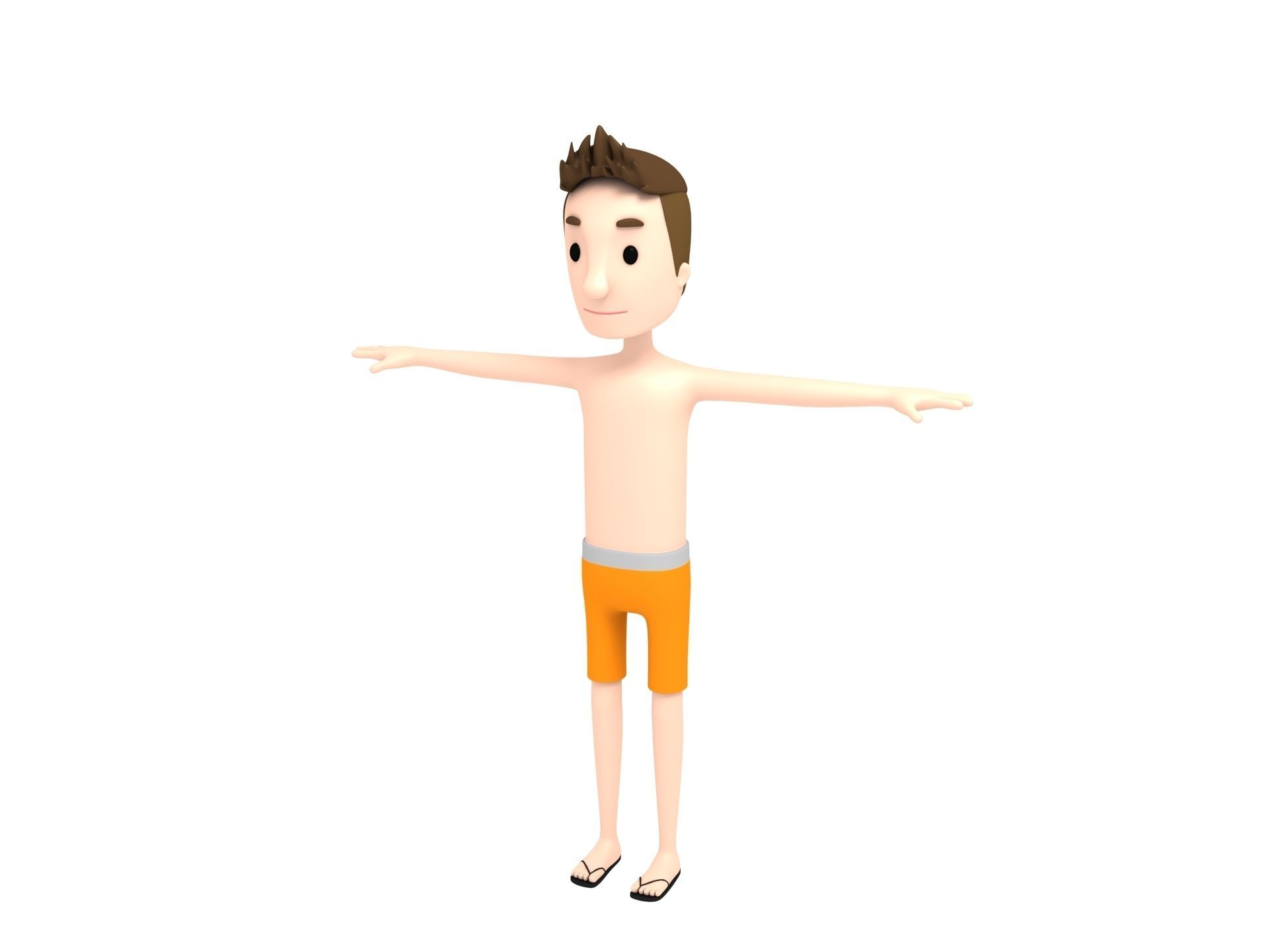 Cartoon Man Character Pack2 3D model_7