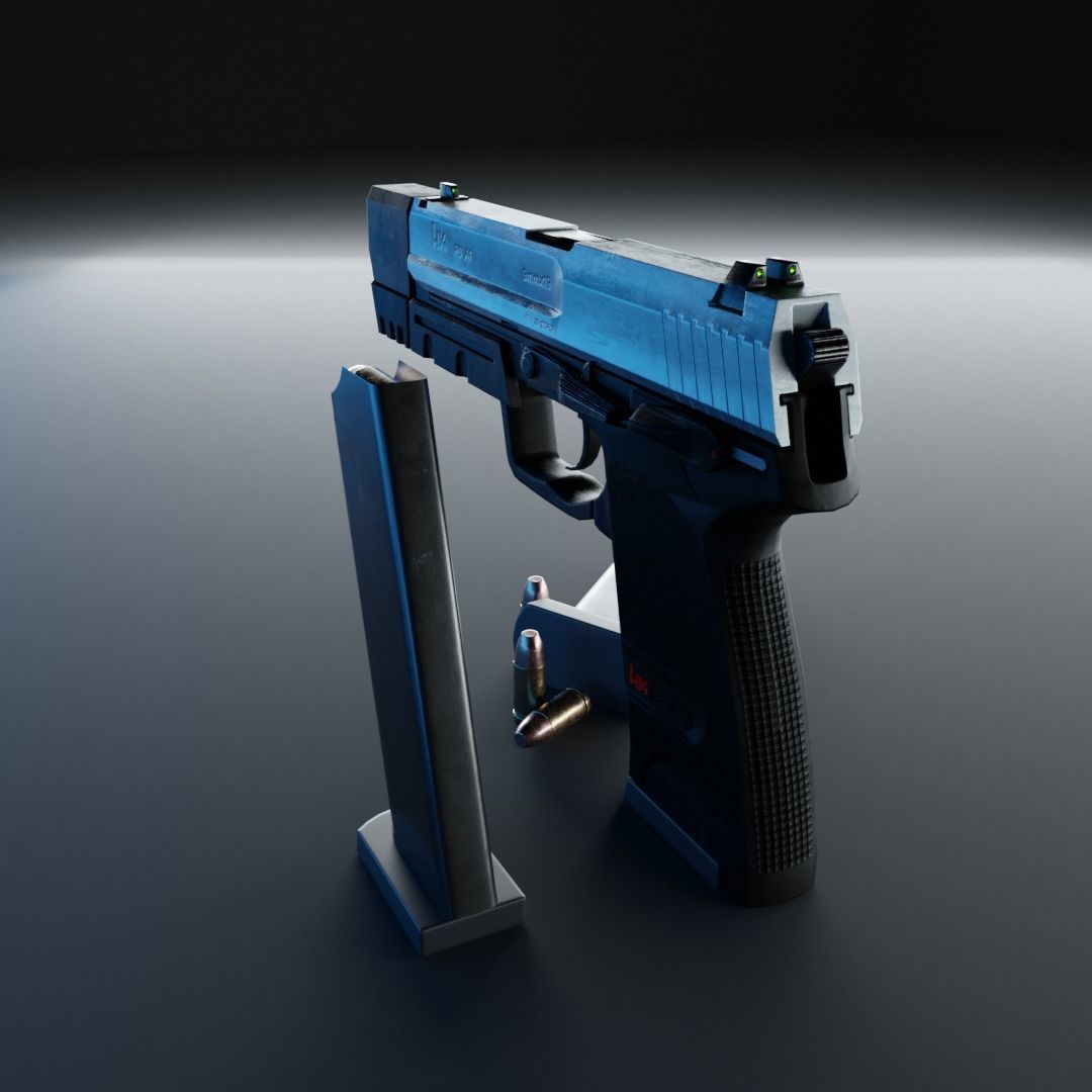 USP Match Low-poly 3D model_1