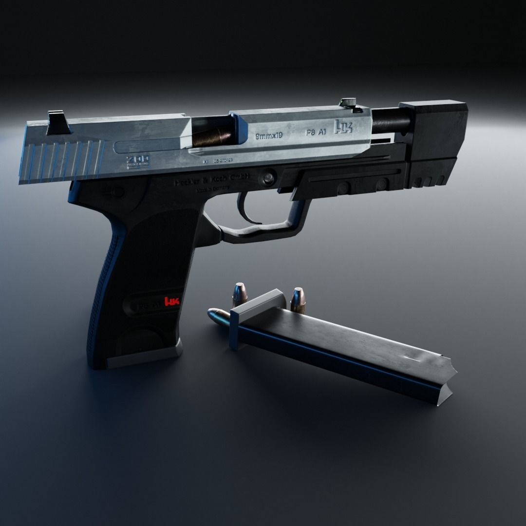 USP Match Low-poly 3D model_2