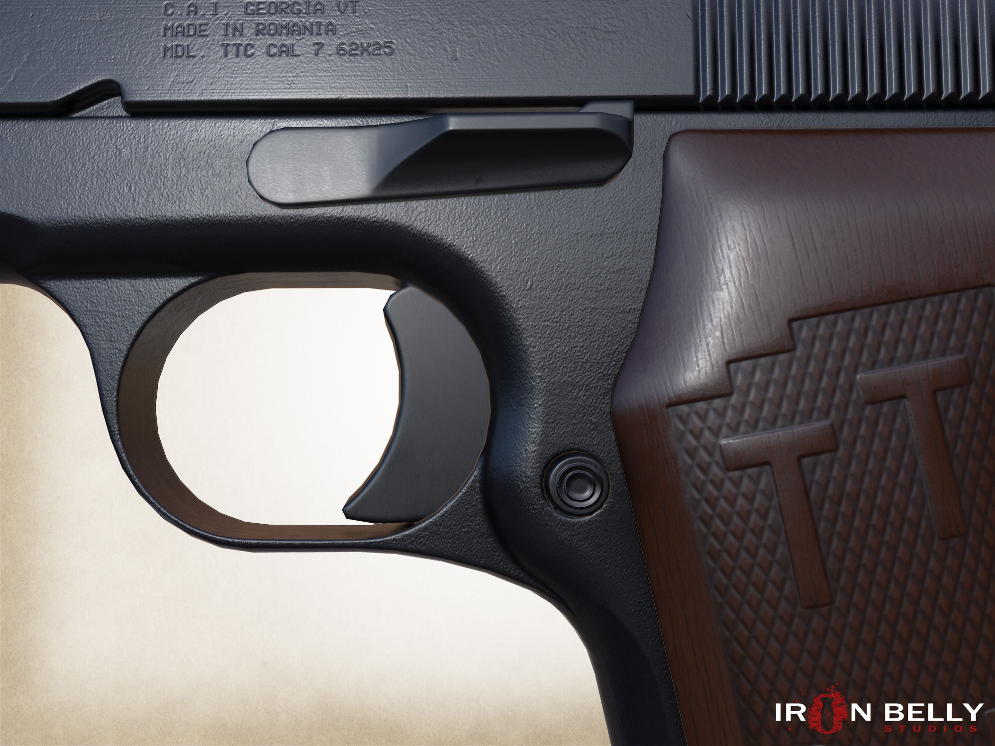 AAA FPS TT-33 Pistol Low-poly 3D model_1