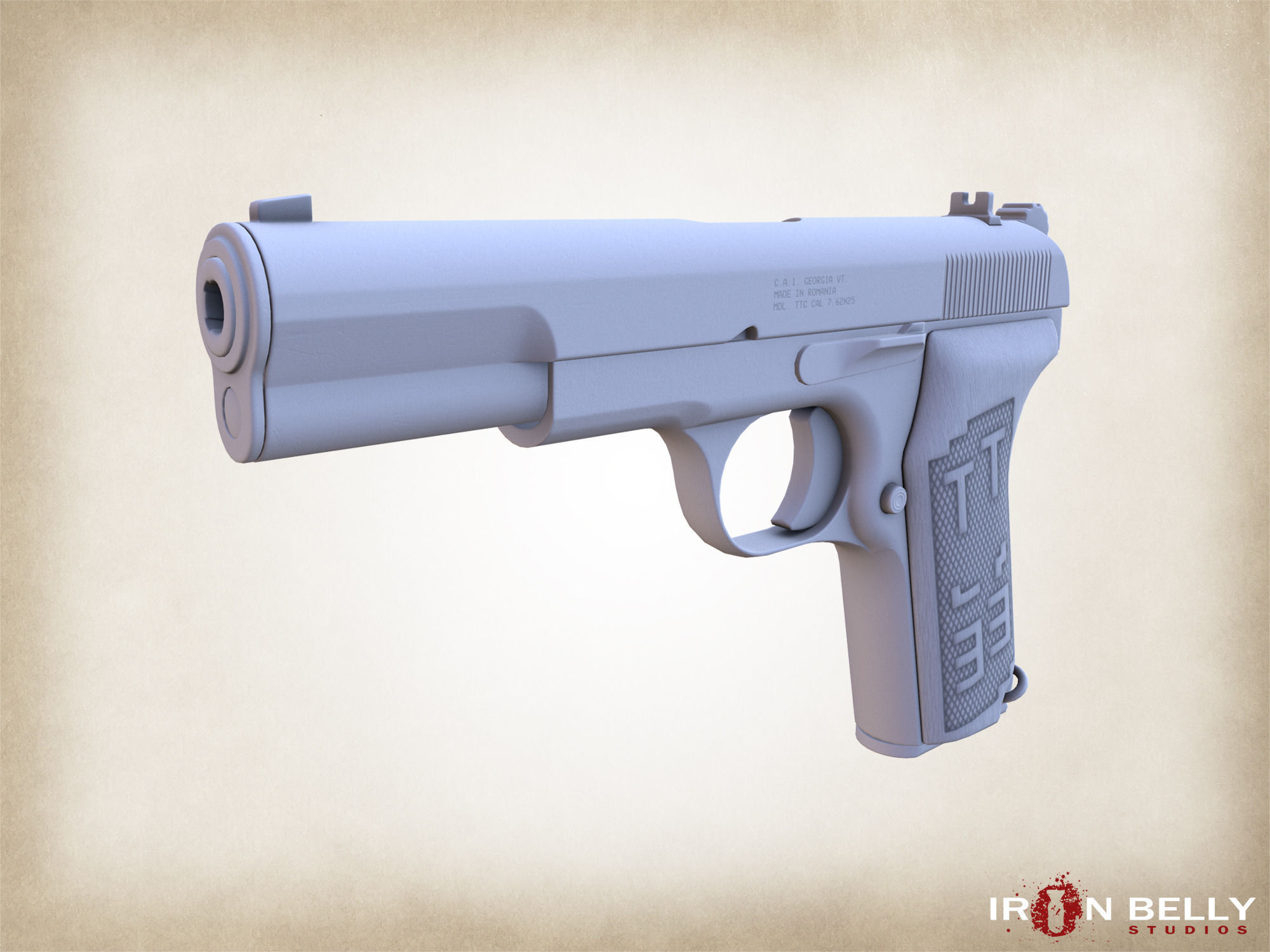 AAA FPS TT-33 Pistol Low-poly 3D model_5