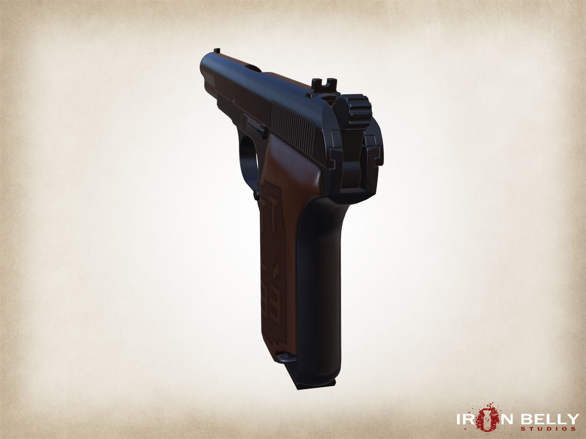 AAA FPS TT-33 Pistol Low-poly 3D model_8