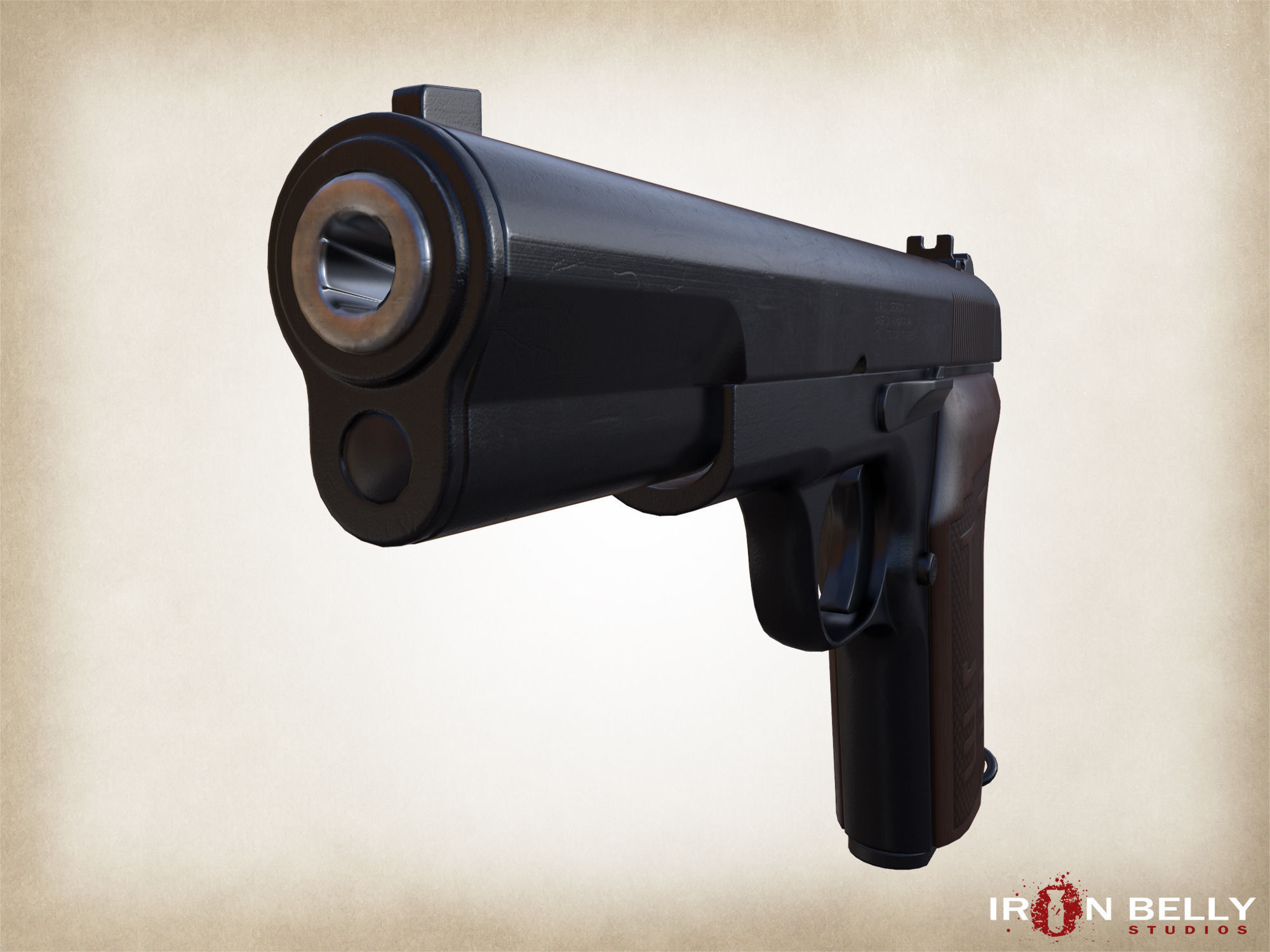 AAA FPS TT-33 Pistol Low-poly 3D model_7