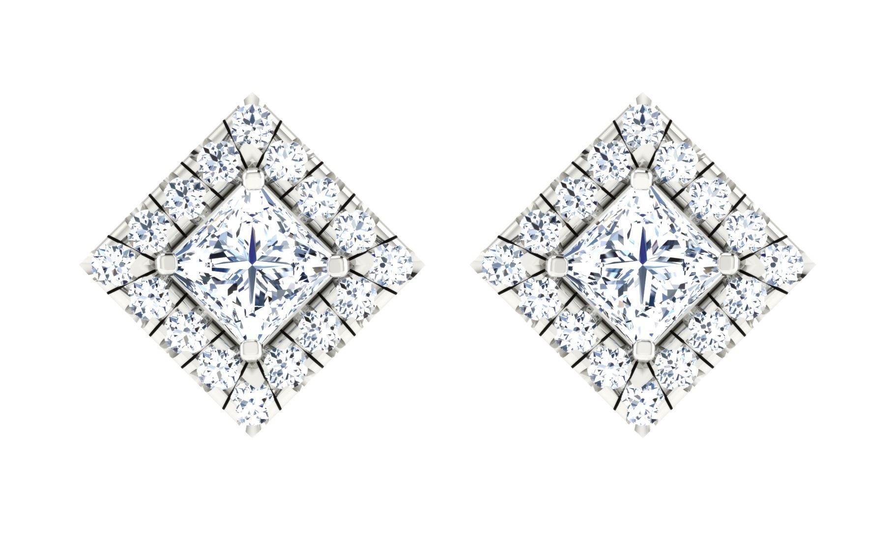 Solitaire pendant-earrings set 3dm stl render detail 3D print 3D print model_29