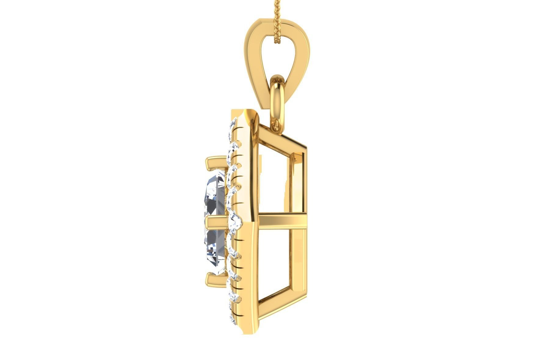 Solitaire pendant-earrings set 3dm stl render detail 3D print 3D print model_4