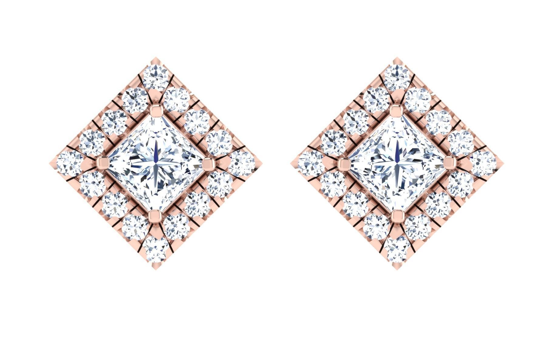 Solitaire pendant-earrings set 3dm stl render detail 3D print 3D print model_34