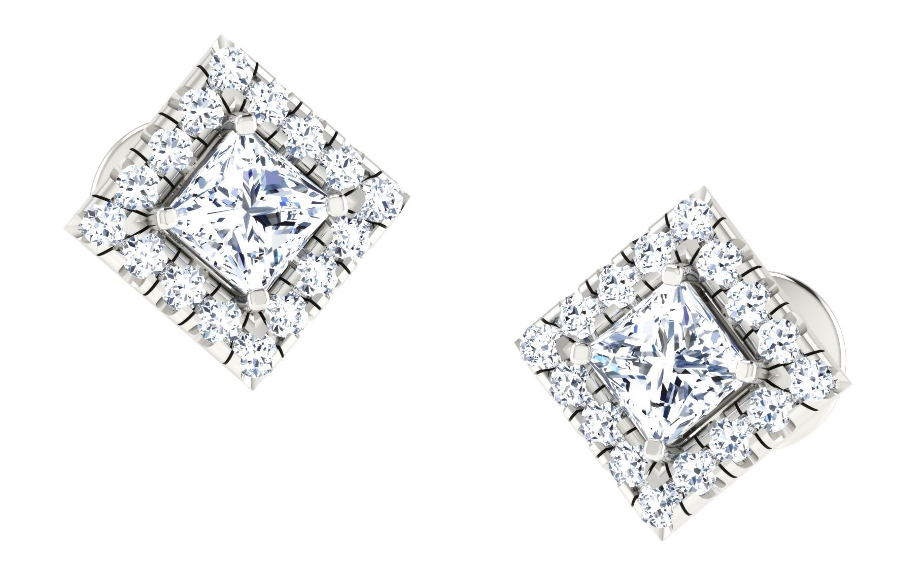 Solitaire pendant-earrings set 3dm stl render detail 3D print 3D print model_1