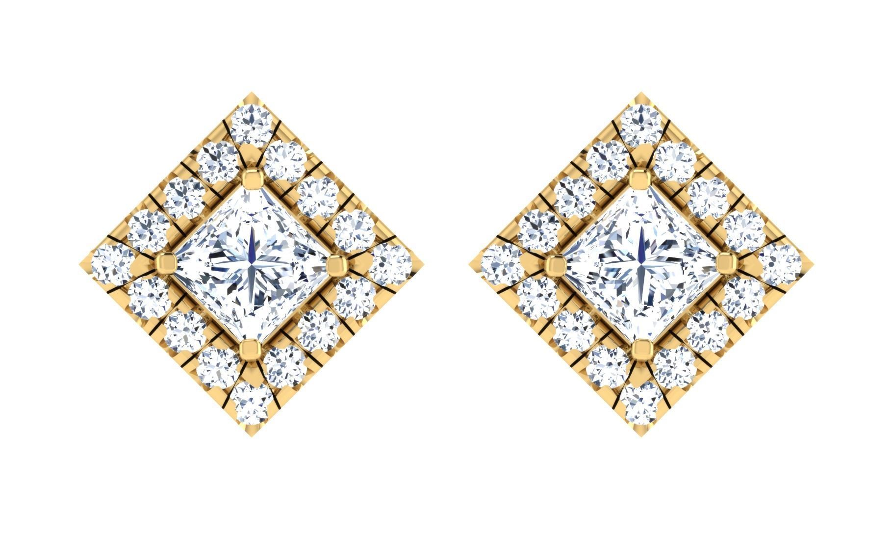 Solitaire pendant-earrings set 3dm stl render detail 3D print 3D print model_26