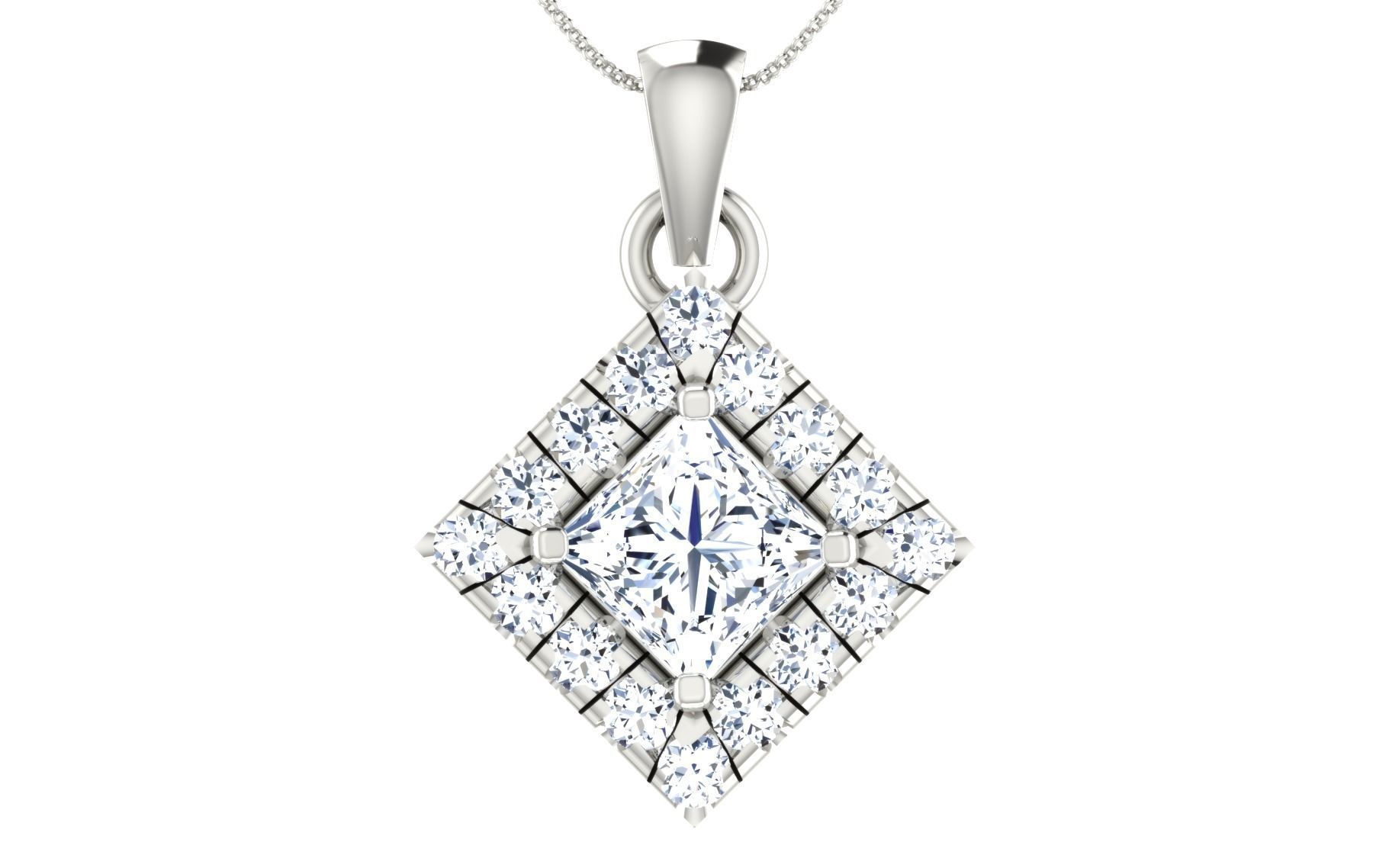 Solitaire pendant-earrings set 3dm stl render detail 3D print 3D print model_47