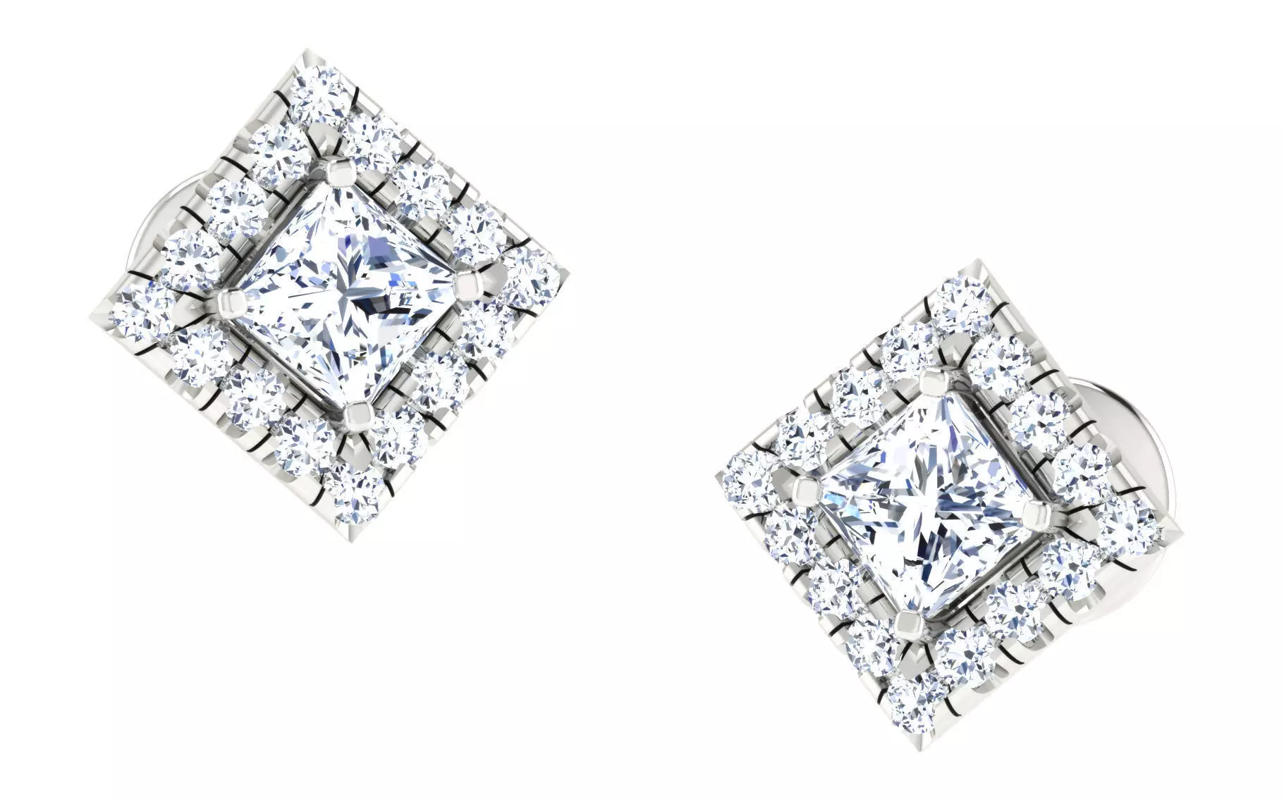 Solitaire pendant-earrings set 3dm stl render detail 3D print 3D print model_0