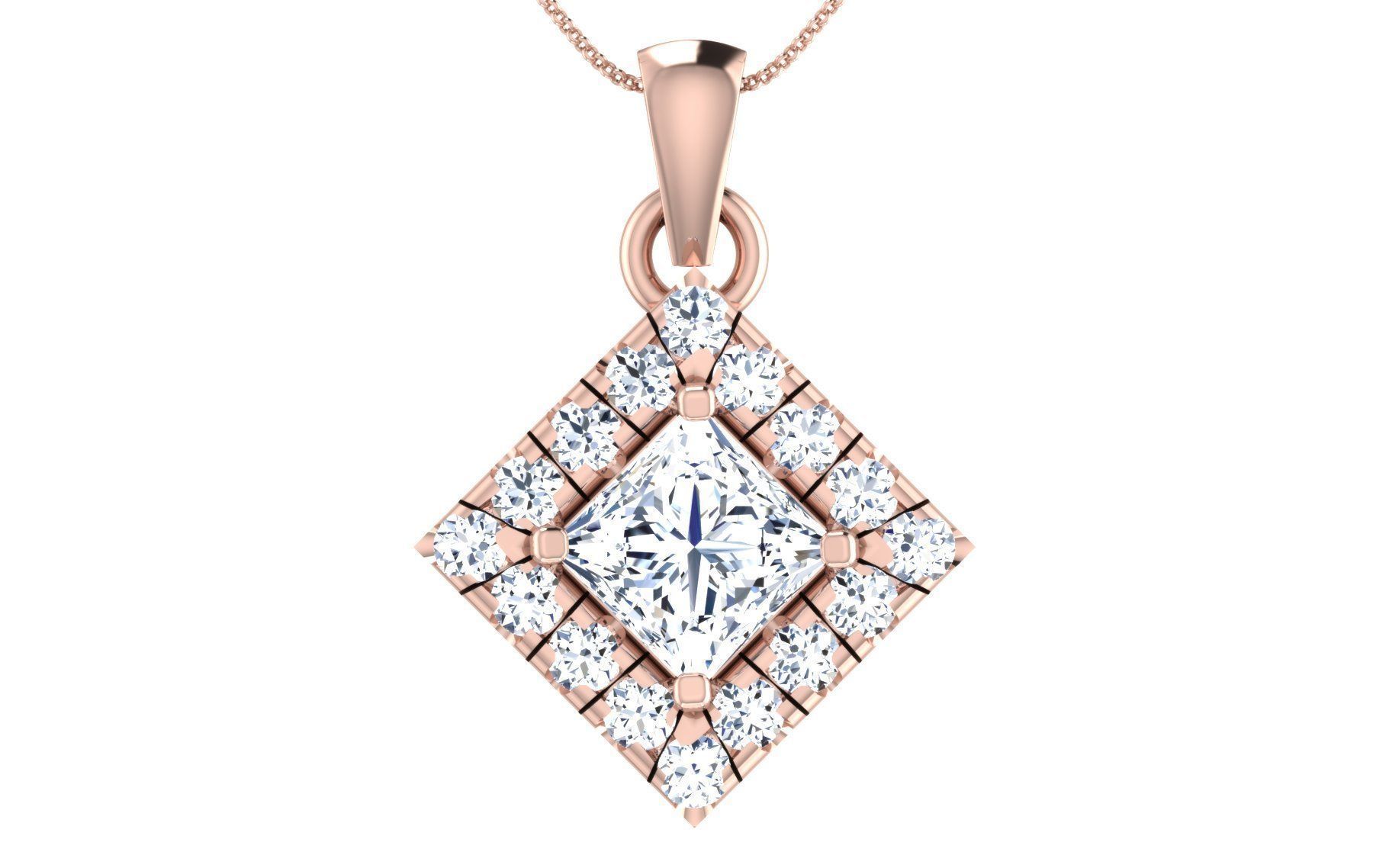 Solitaire pendant-earrings set 3dm stl render detail 3D print 3D print model_39