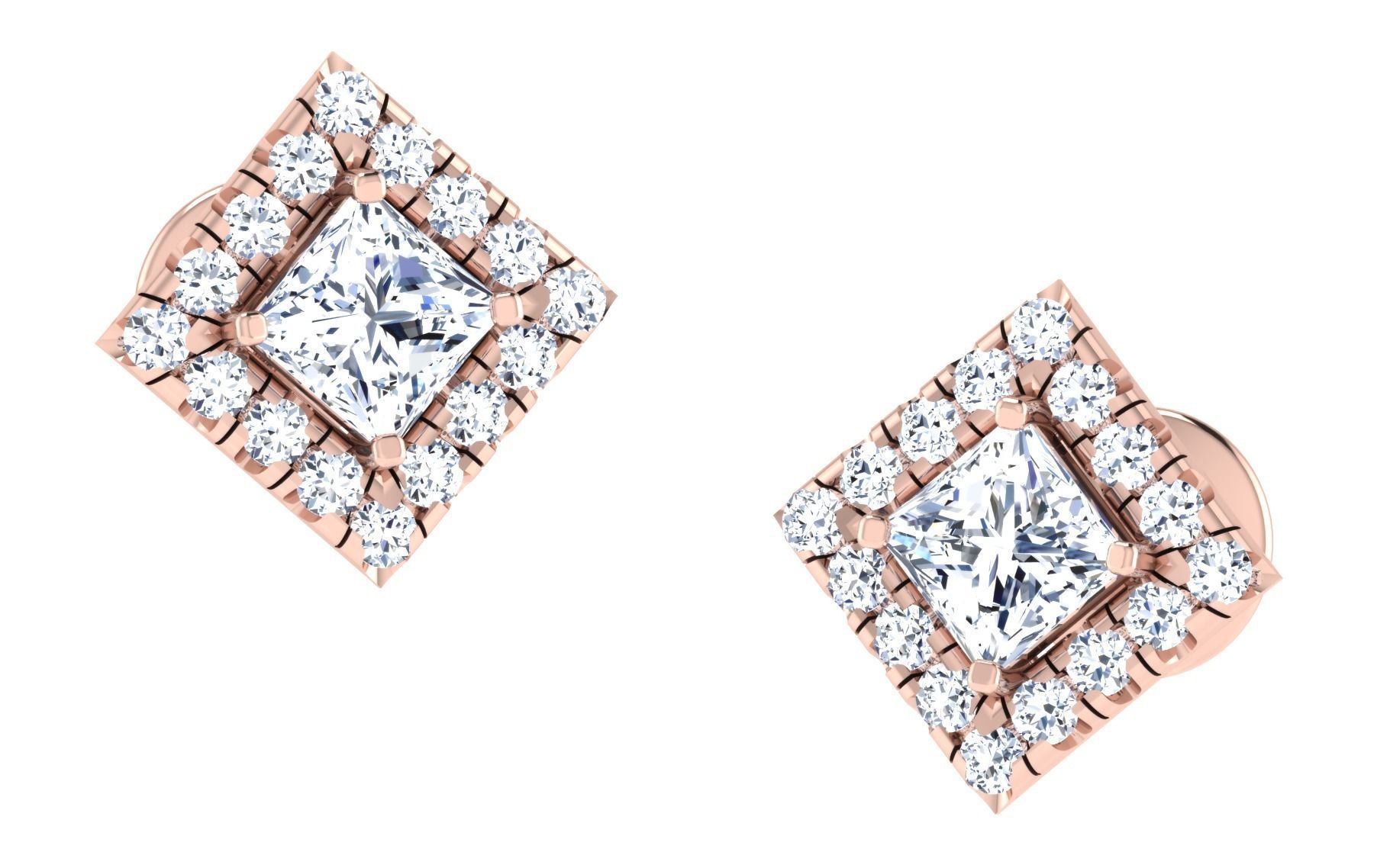 Solitaire pendant-earrings set 3dm stl render detail 3D print 3D print model_25