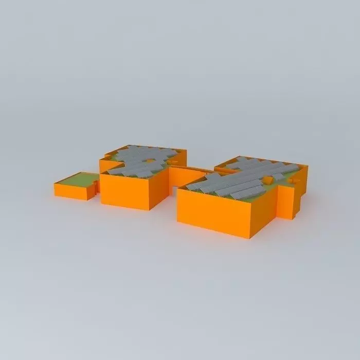Jerusalem set of orange cubes Free 3D model