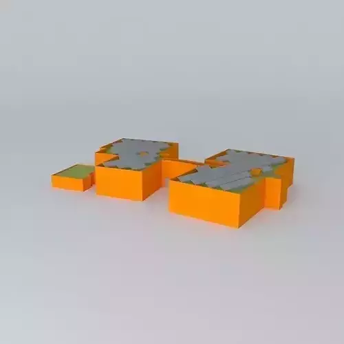Jerusalem set of orange cubes
