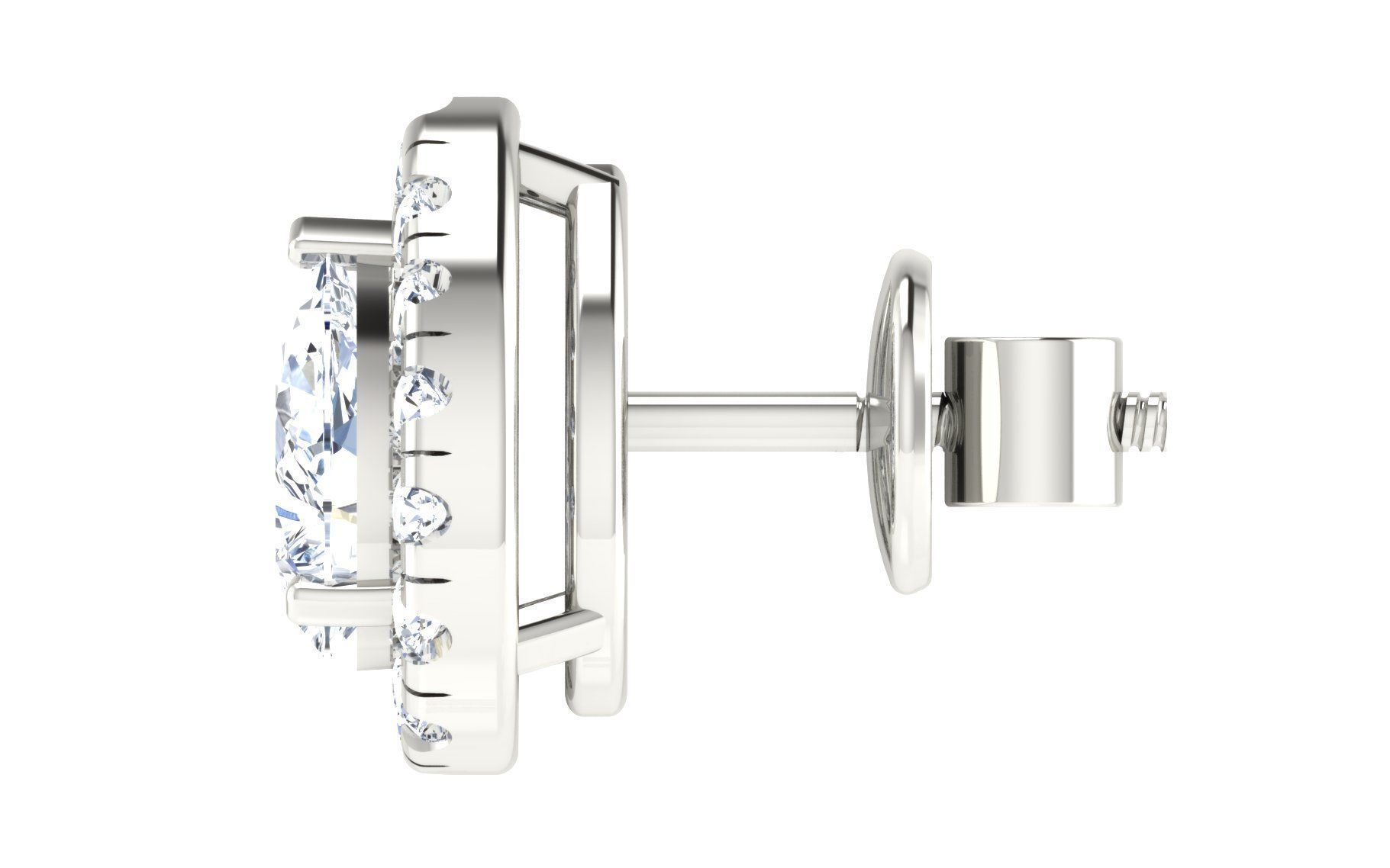 Solitaire pendant-earrings set 3dm stl render detail 3D print 3D print model_14