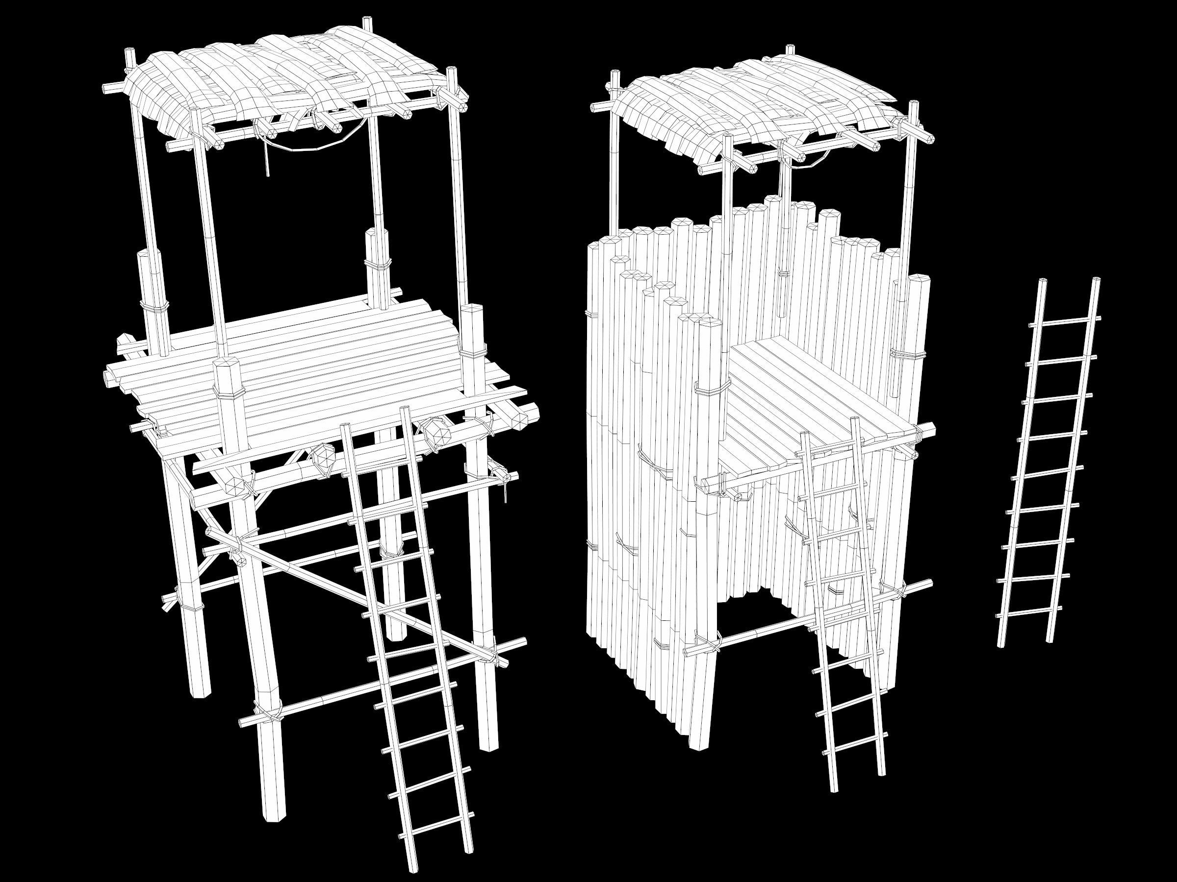 Ancient Camp Construction Kit Low-poly 3D model_63