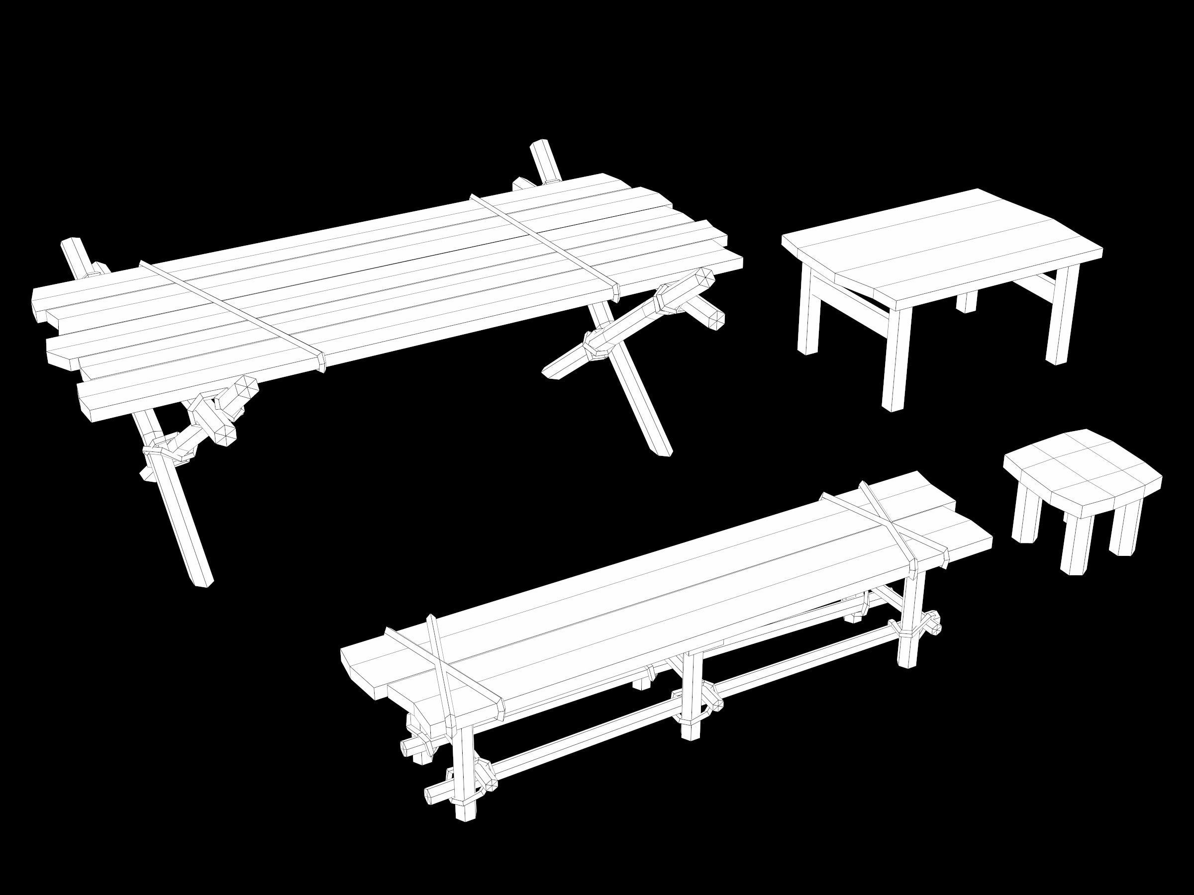 Ancient Camp Construction Kit Low-poly 3D model_62