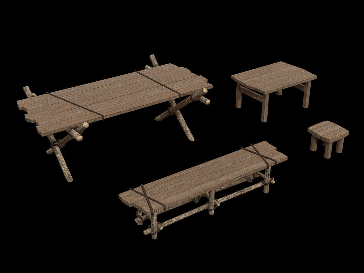 Ancient Camp Construction Kit Low-poly 3D model_44