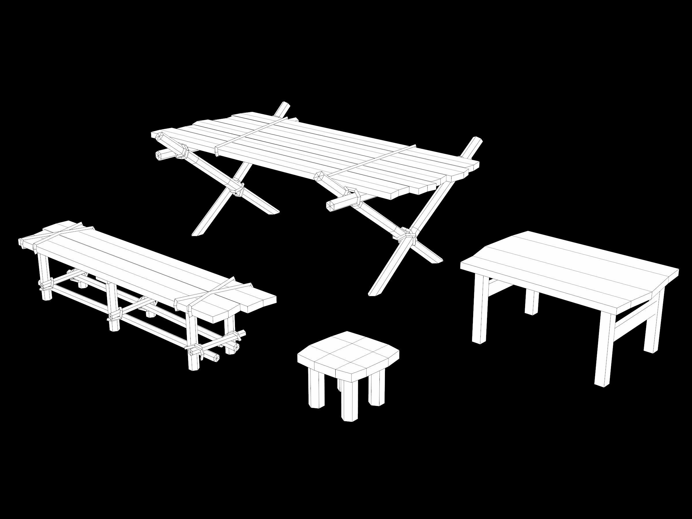 Ancient Camp Construction Kit Low-poly 3D model_61