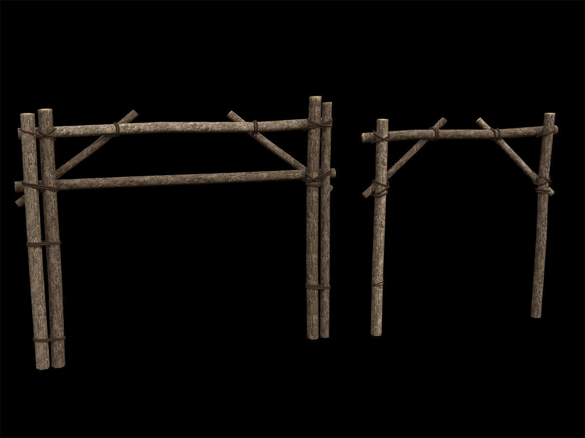 Ancient Camp Construction Kit Low-poly 3D model_11