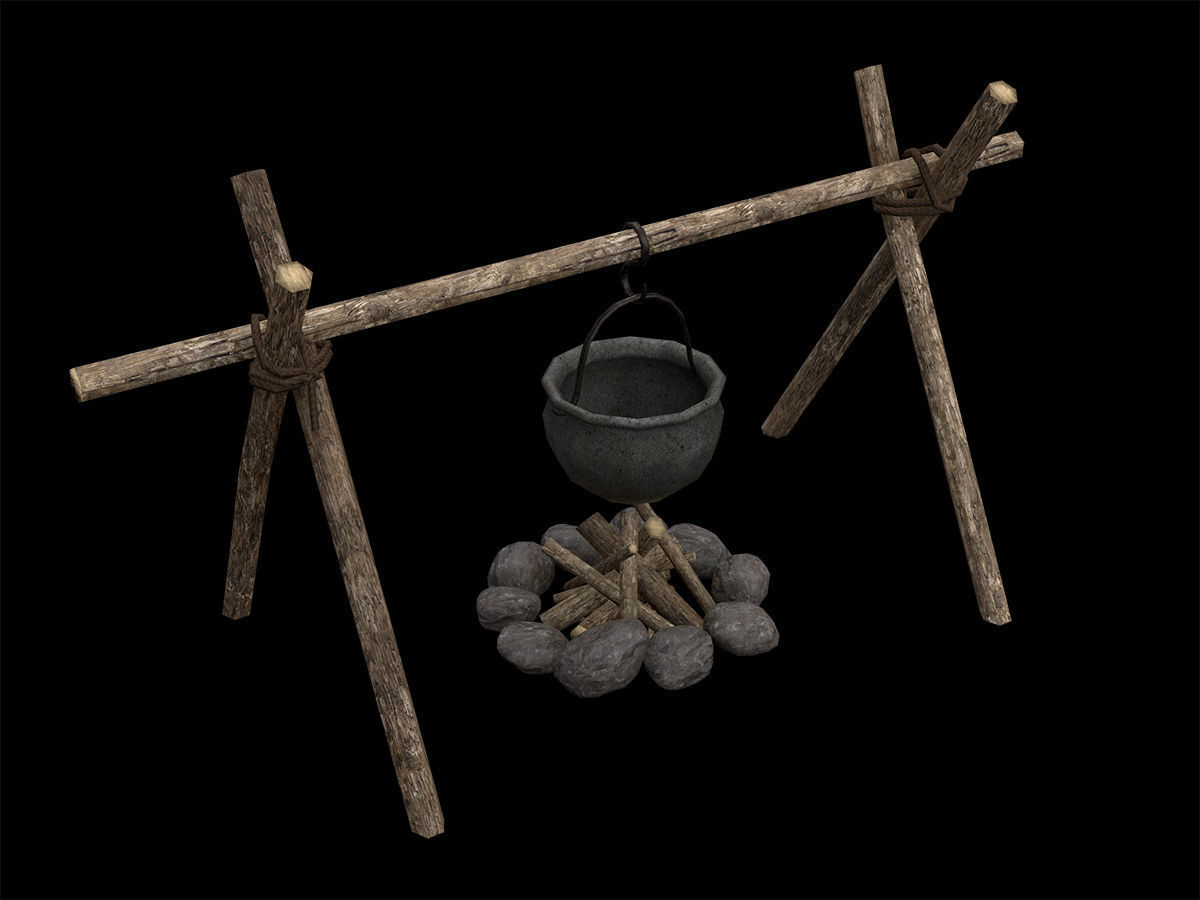 Ancient Camp Construction Kit Low-poly 3D model_40