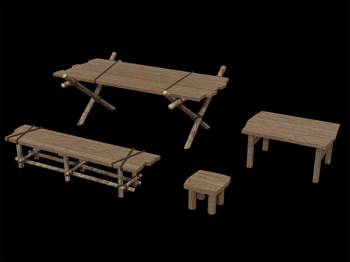 Ancient Camp Construction Kit Low-poly 3D model_45