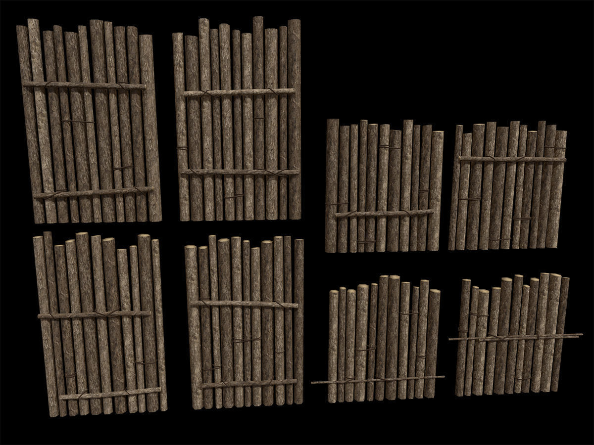 Ancient Camp Construction Kit Low-poly 3D model_3