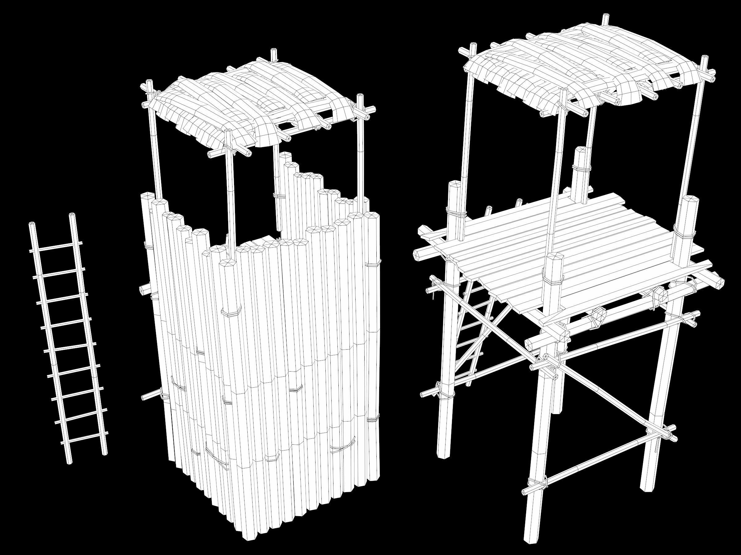 Ancient Camp Construction Kit Low-poly 3D model_64