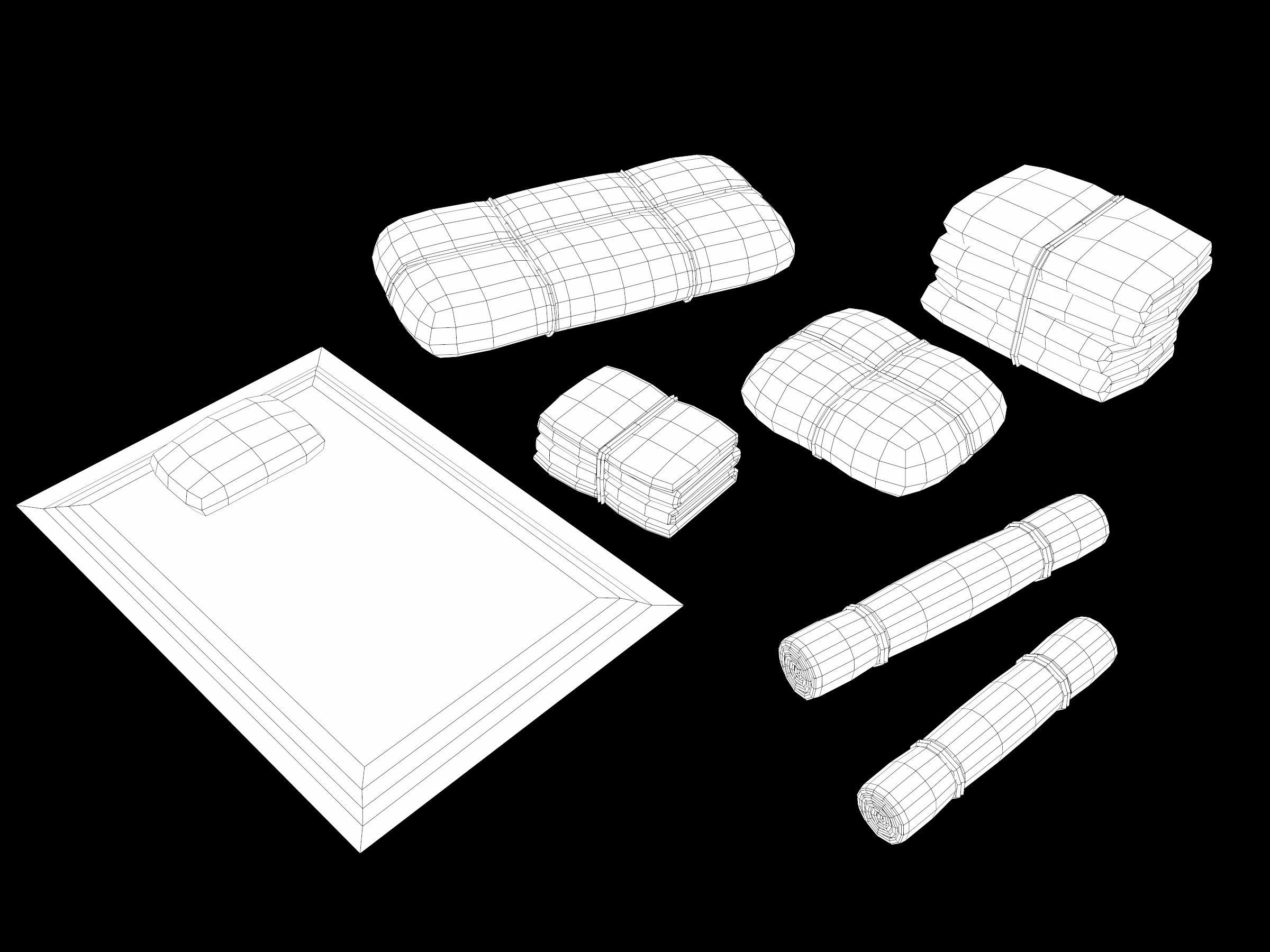 Ancient Camp Construction Kit Low-poly 3D model_86