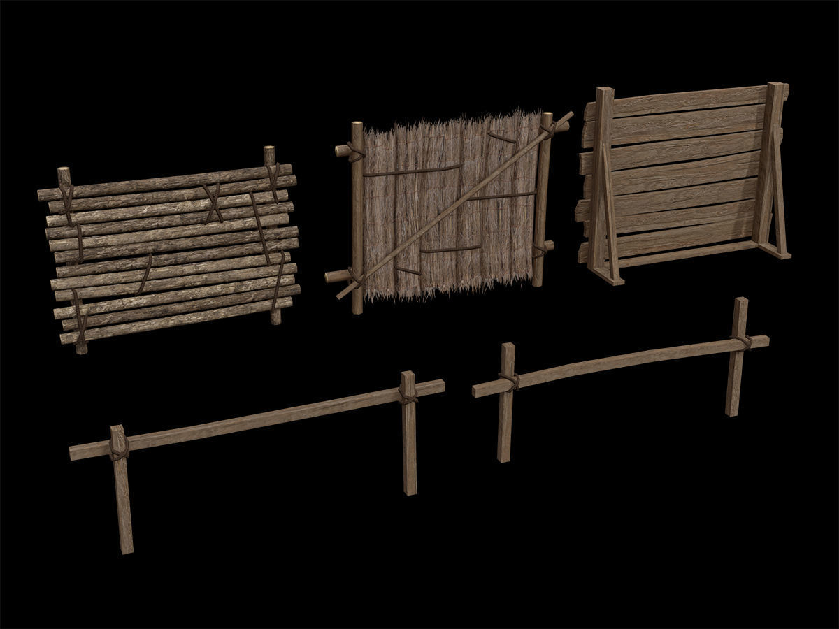 Ancient Camp Construction Kit Low-poly 3D model_13
