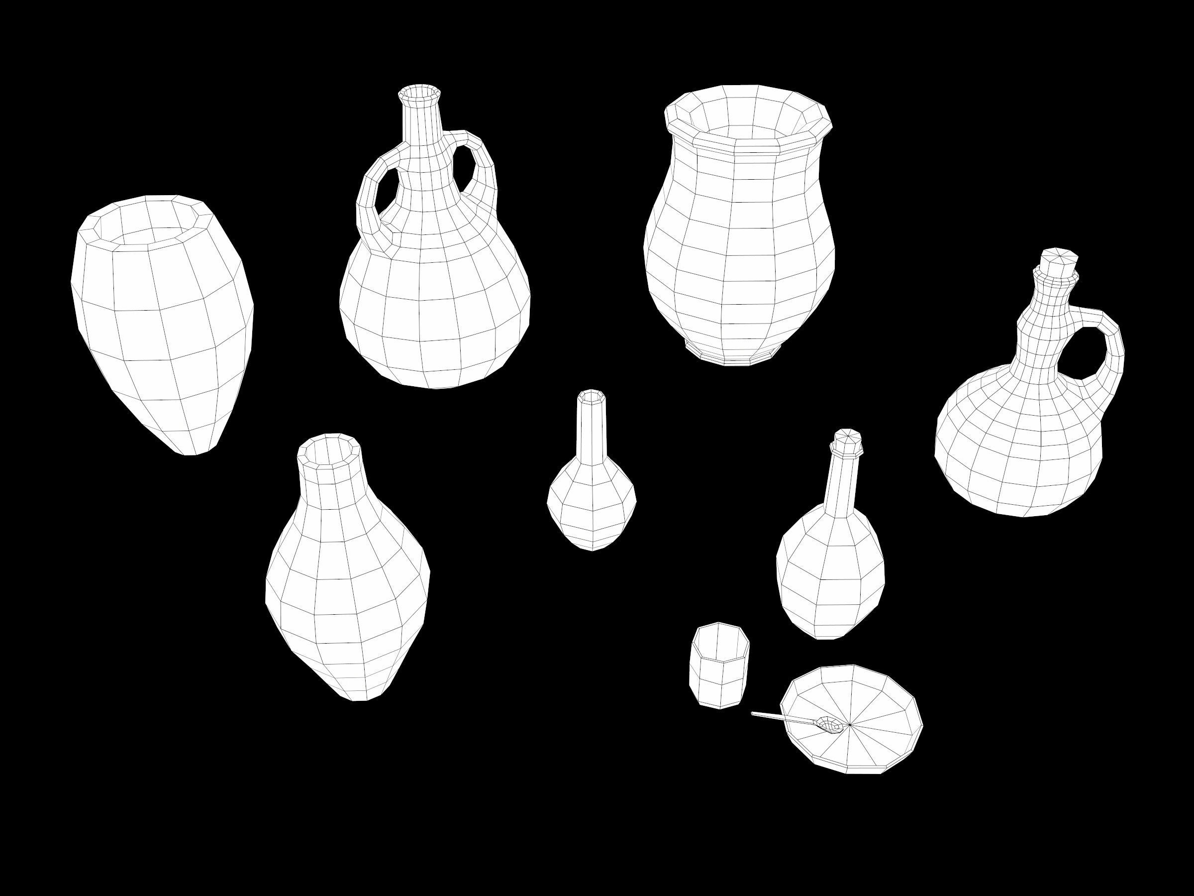 Ancient Camp Construction Kit Low-poly 3D model_89